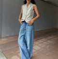 100 linen gilet