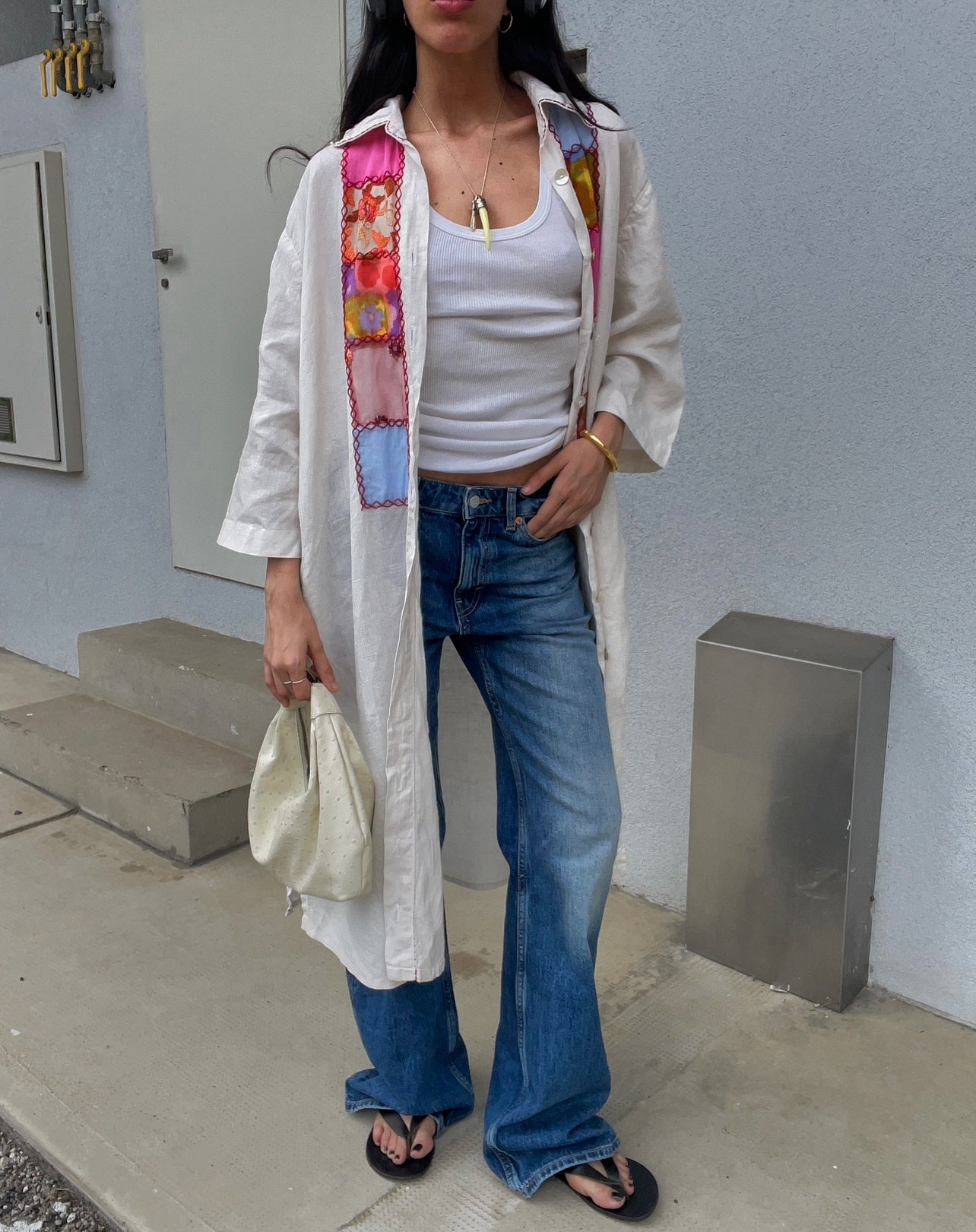 Linen maxi shirt