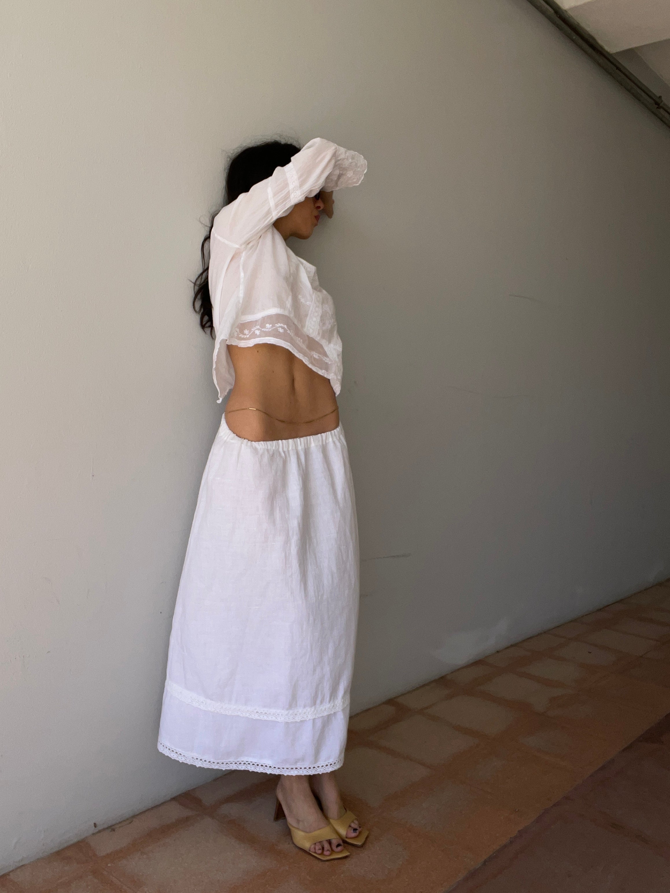 Cotton linen skirt