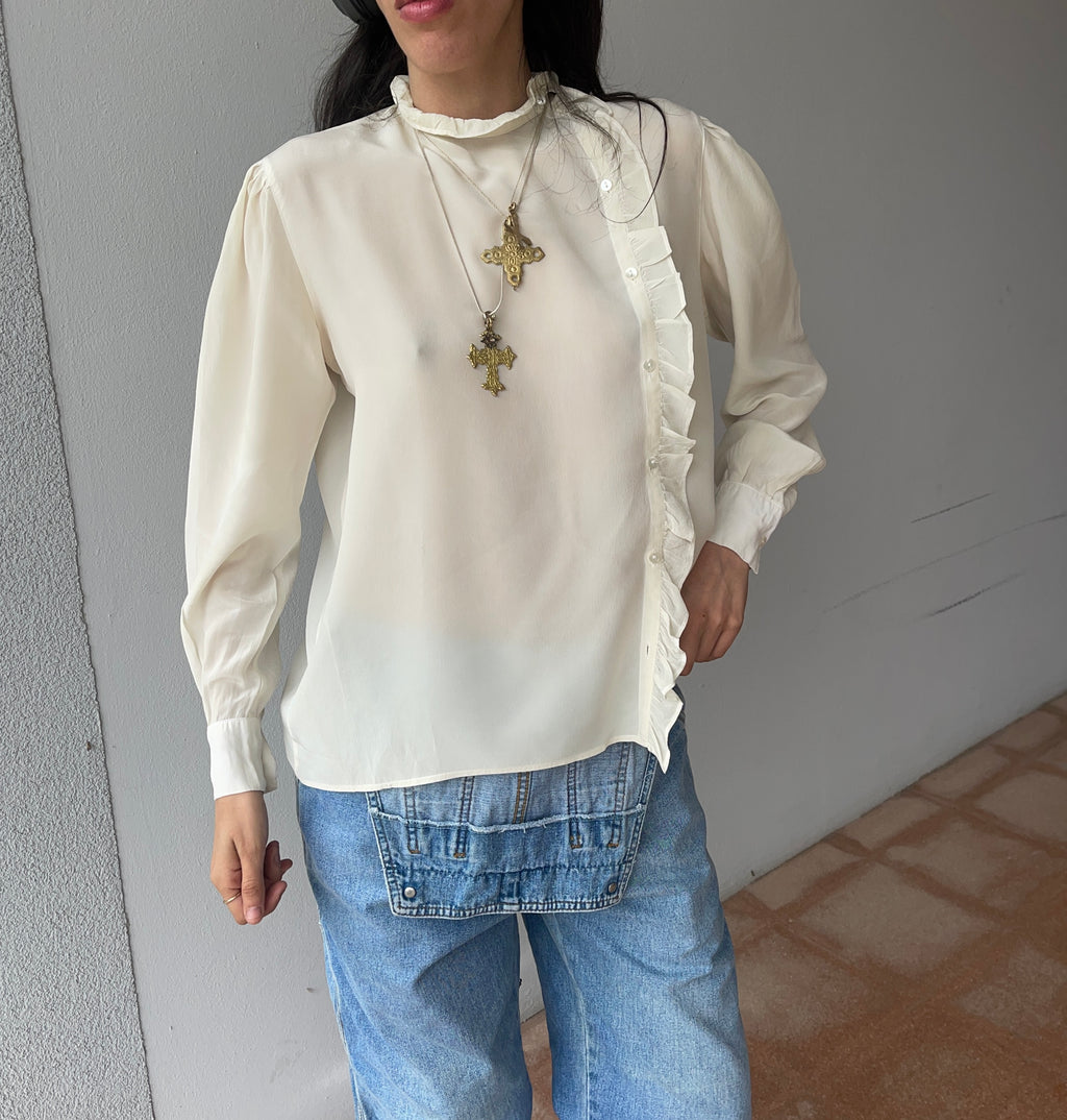 100 silk ivory shirt