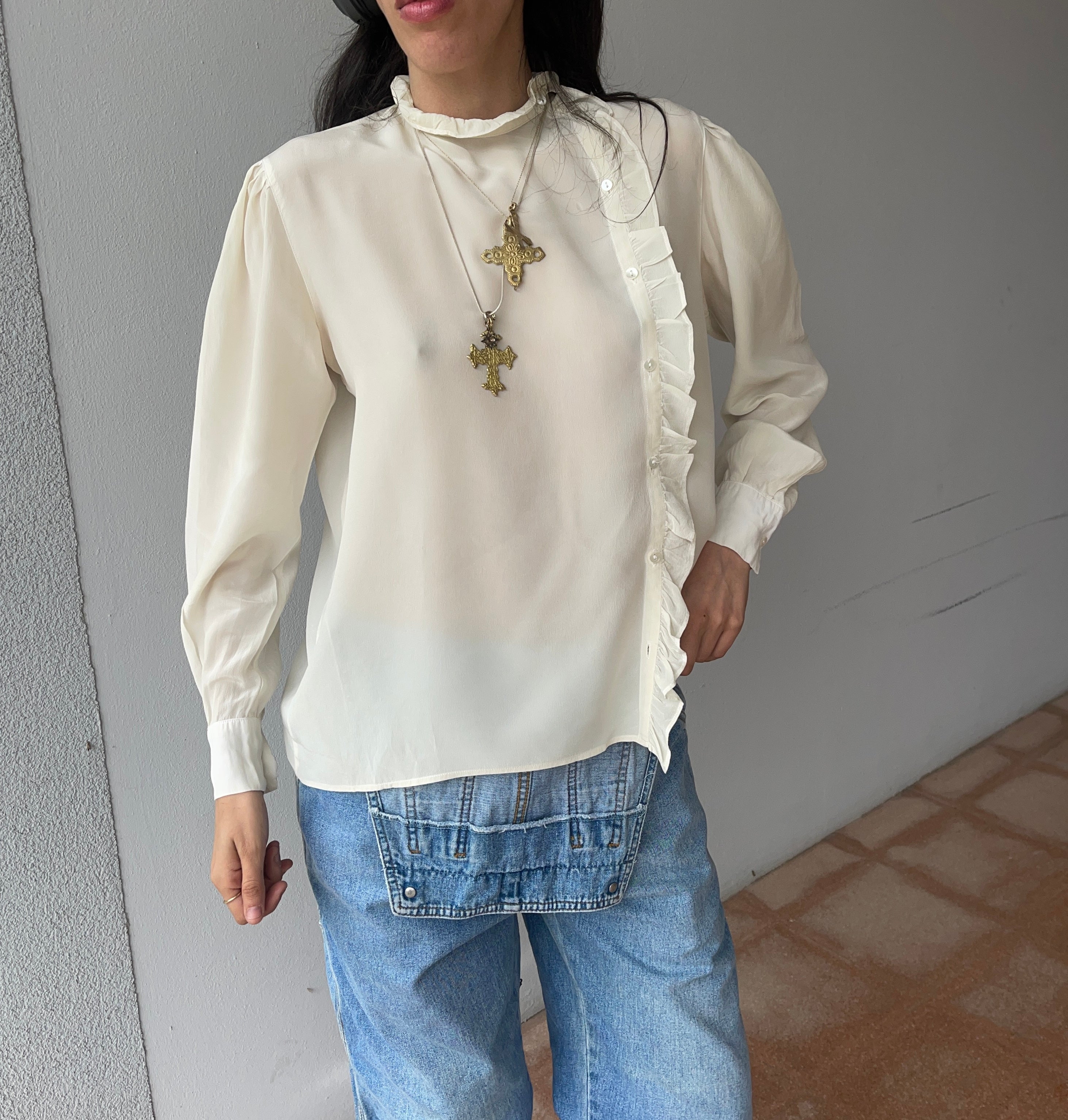 100 silk ivory shirt