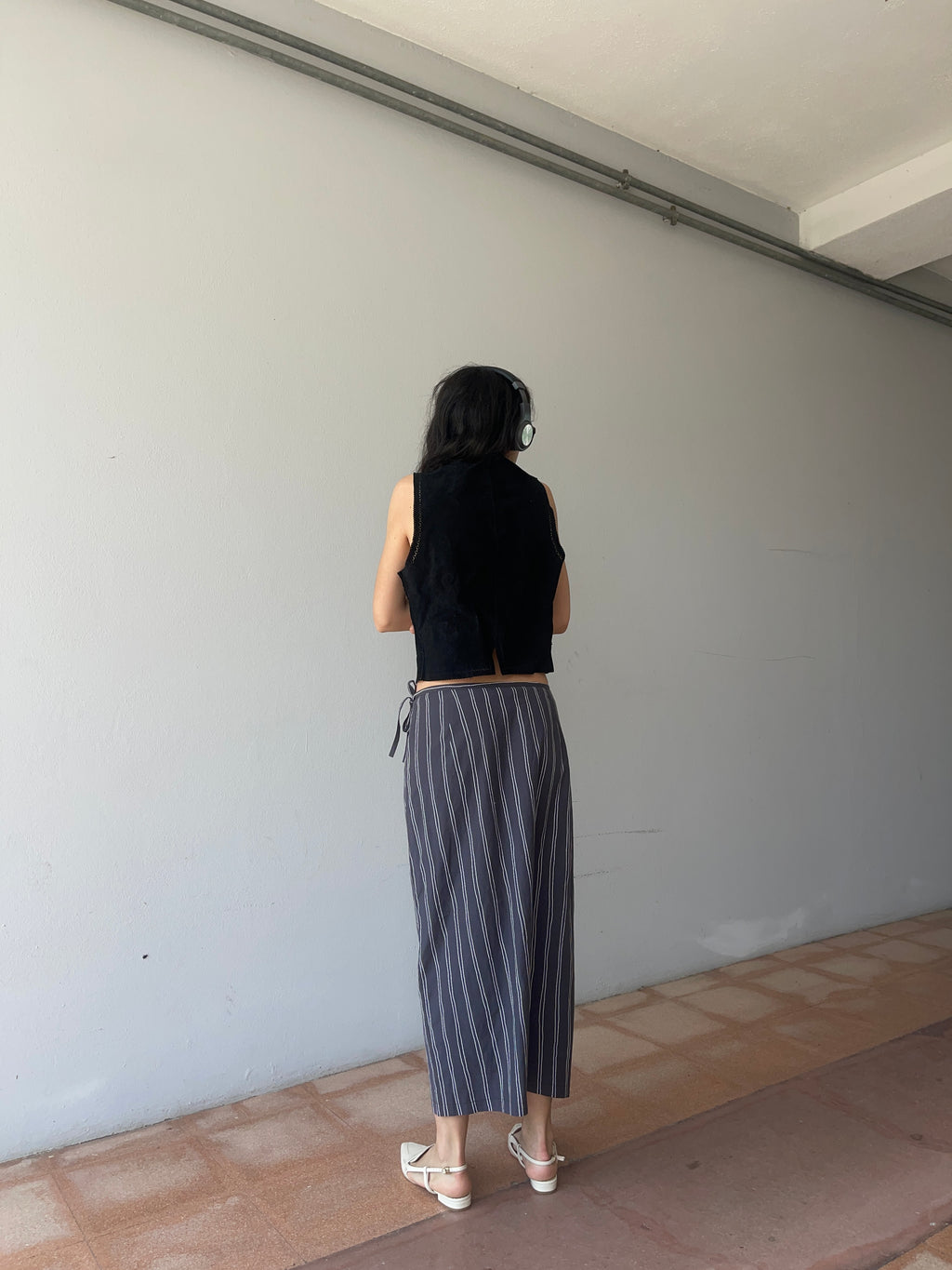 Wrap cotton skirt