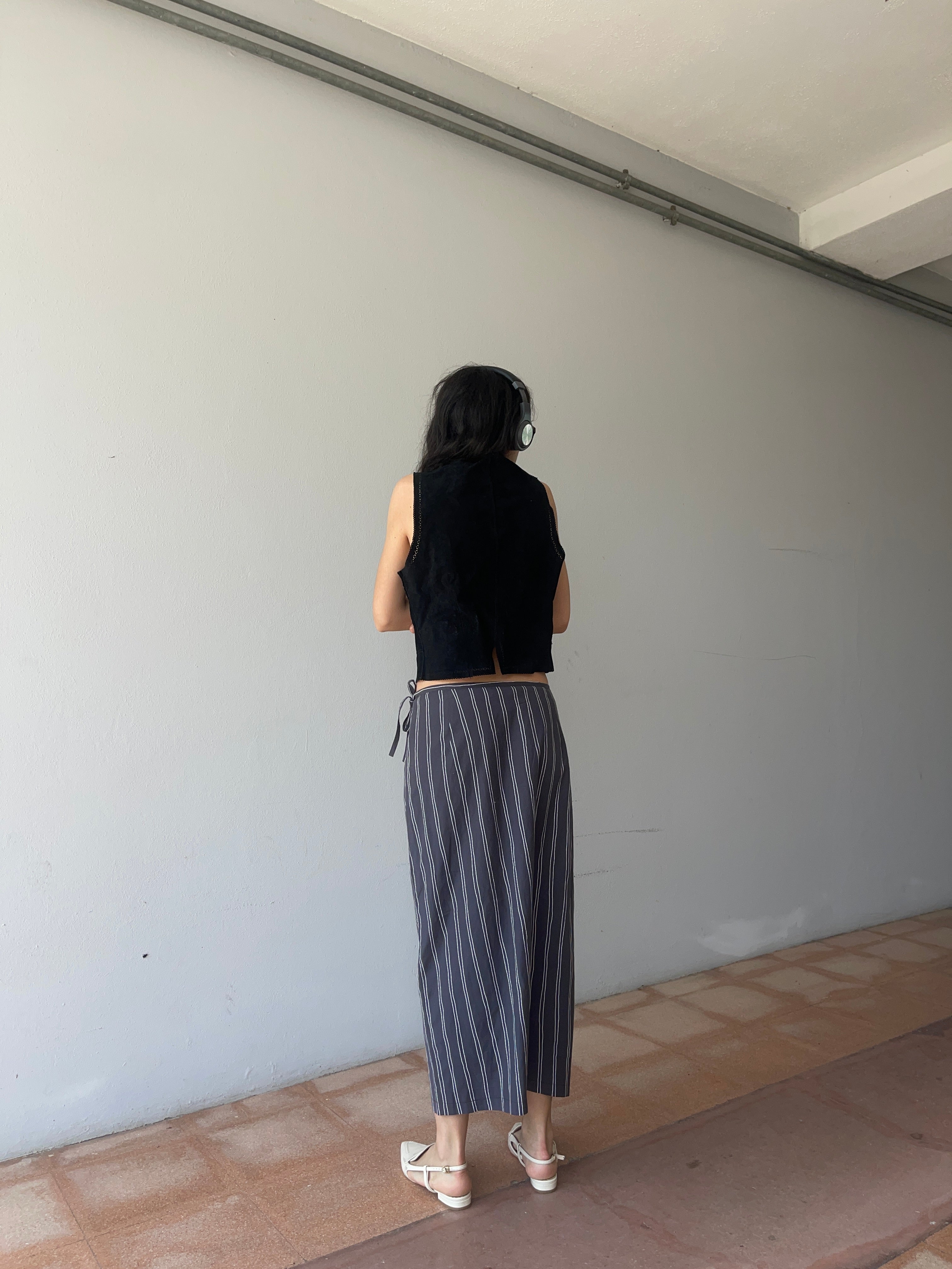 Wrap cotton skirt