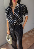 100 linen pois  shirt