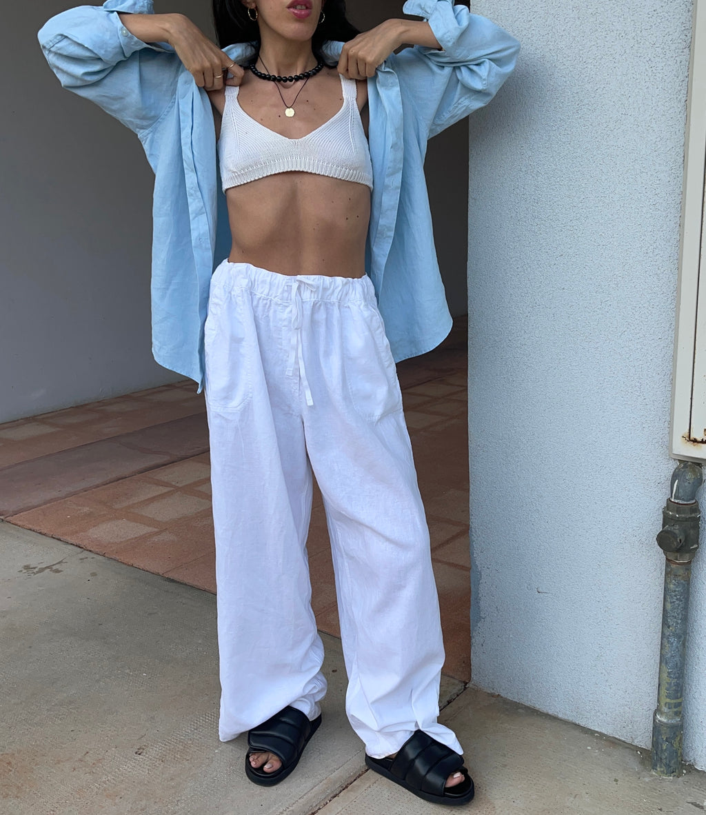 Linen blend trousers