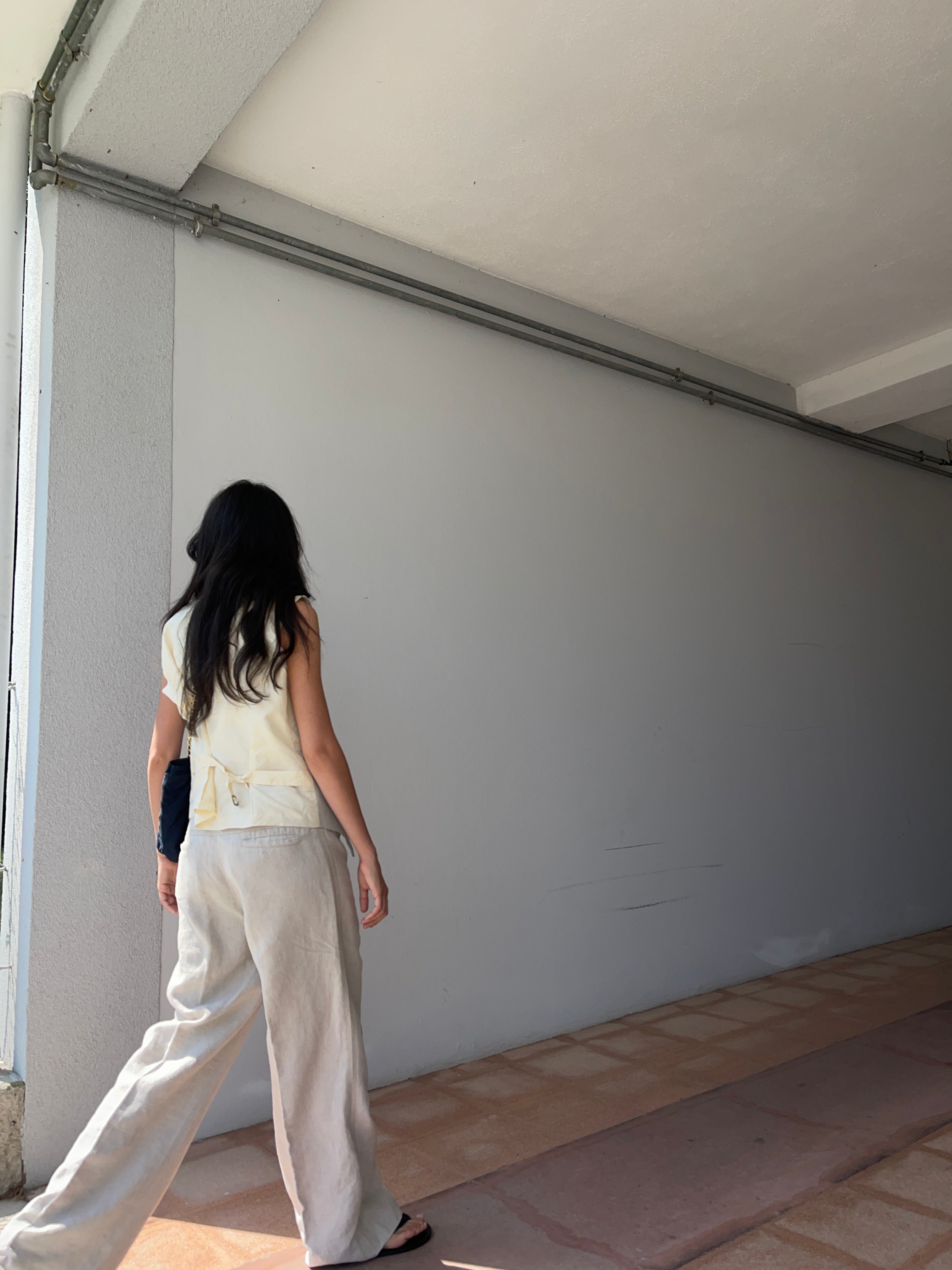 100 linen thick pants