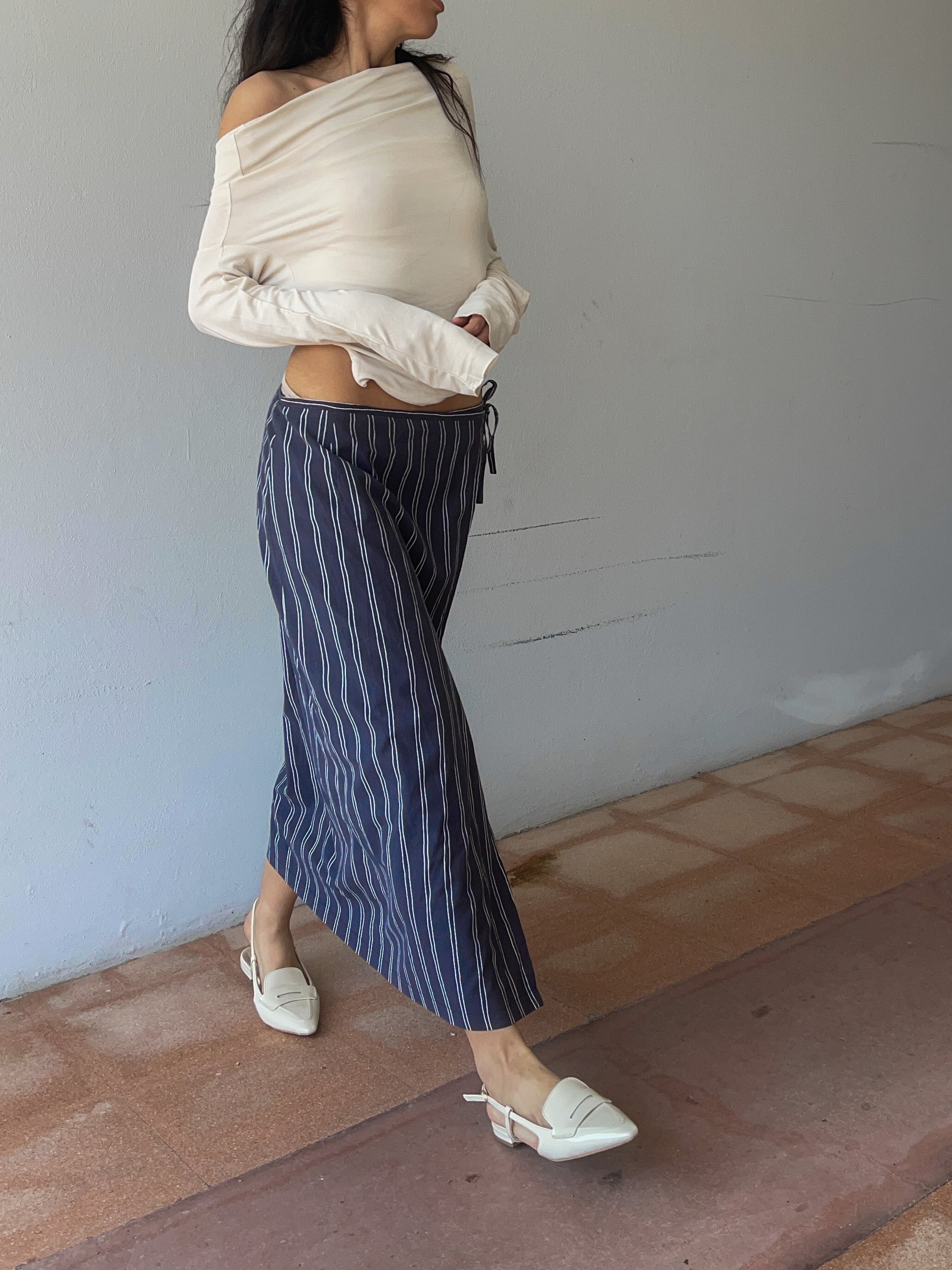 Wrap cotton skirt