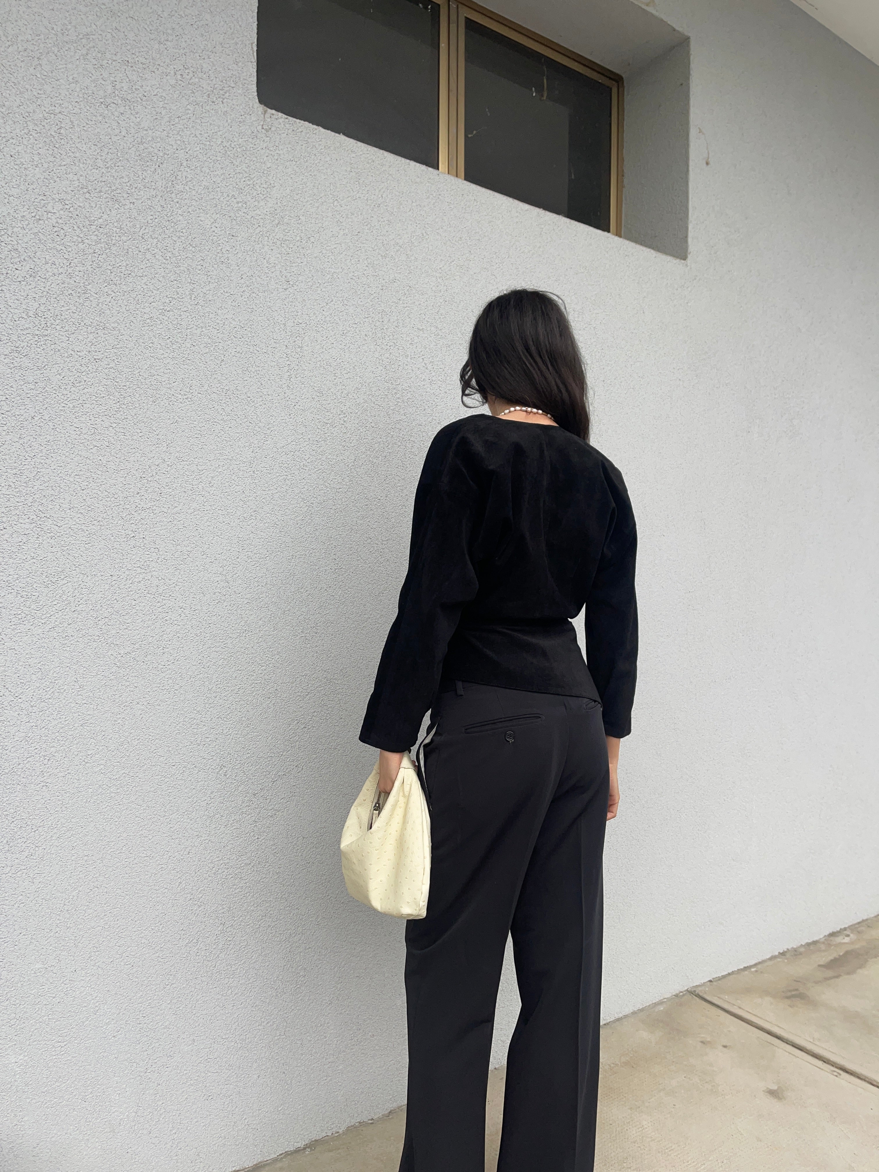 long sleeve 100 suede / leather jacket / top