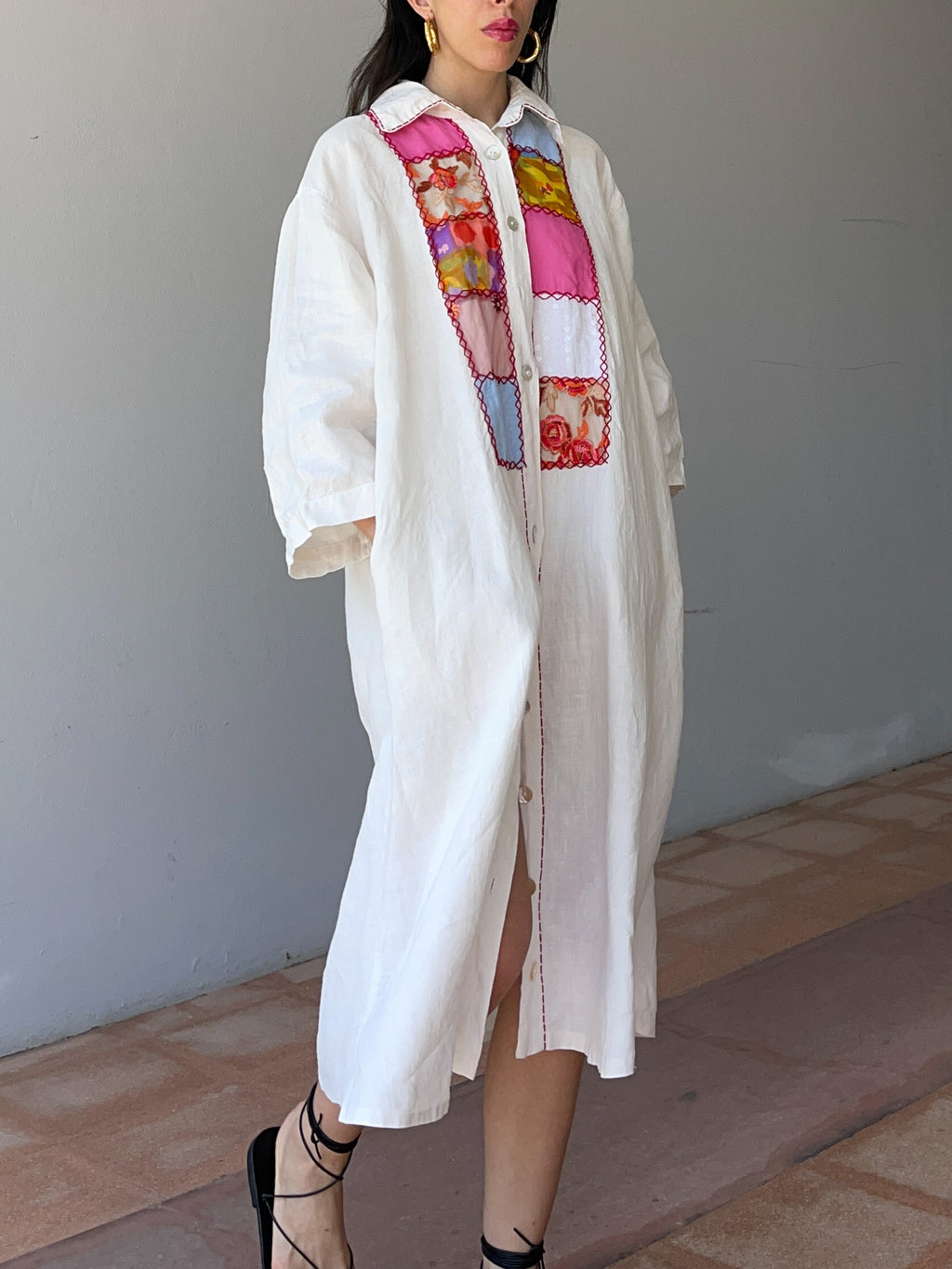 Linen maxi shirt