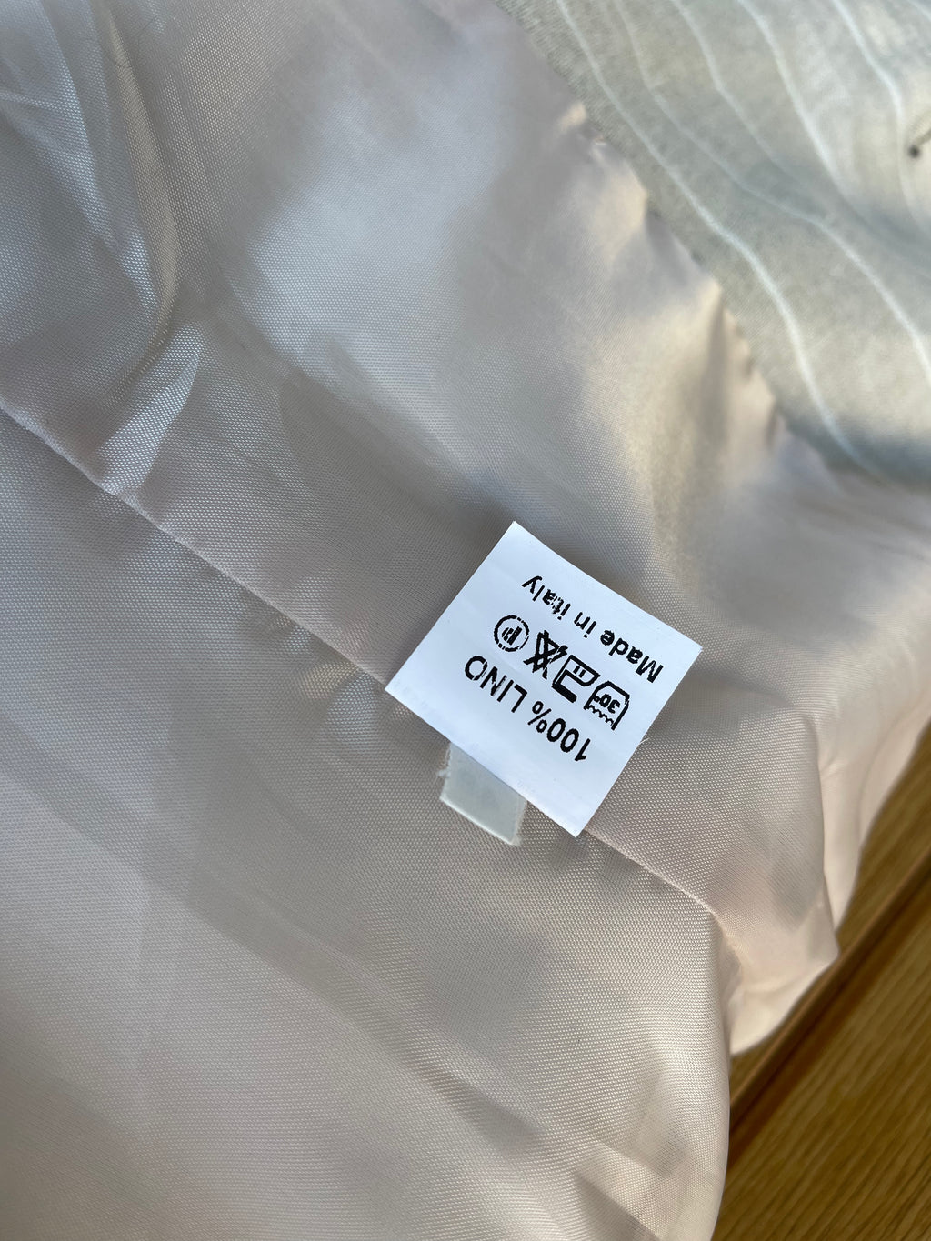 100 linen pinstripe blazer