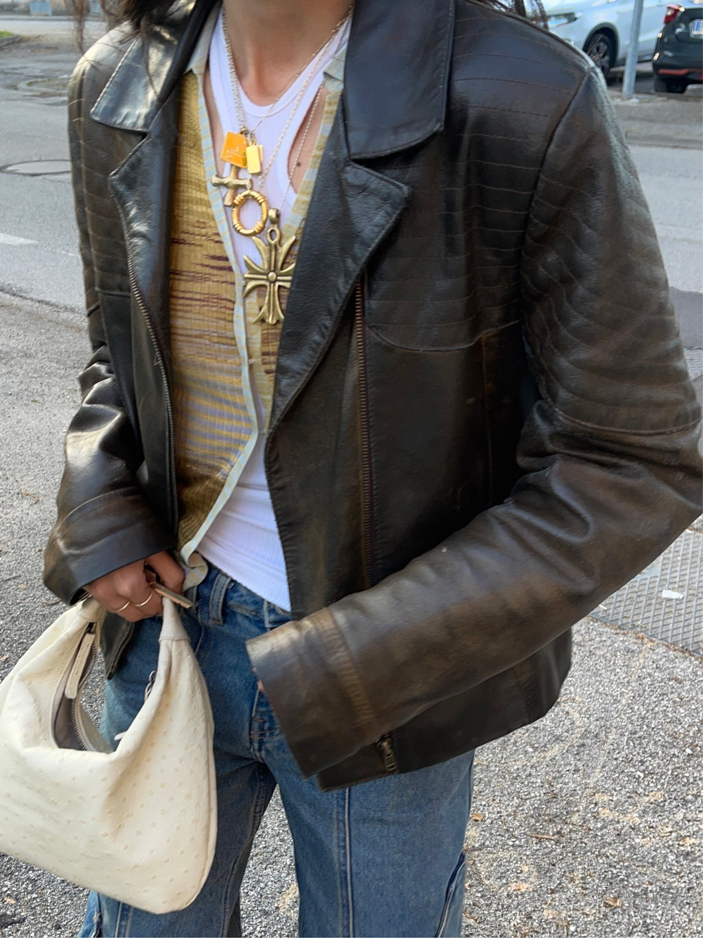 Leather chiodo