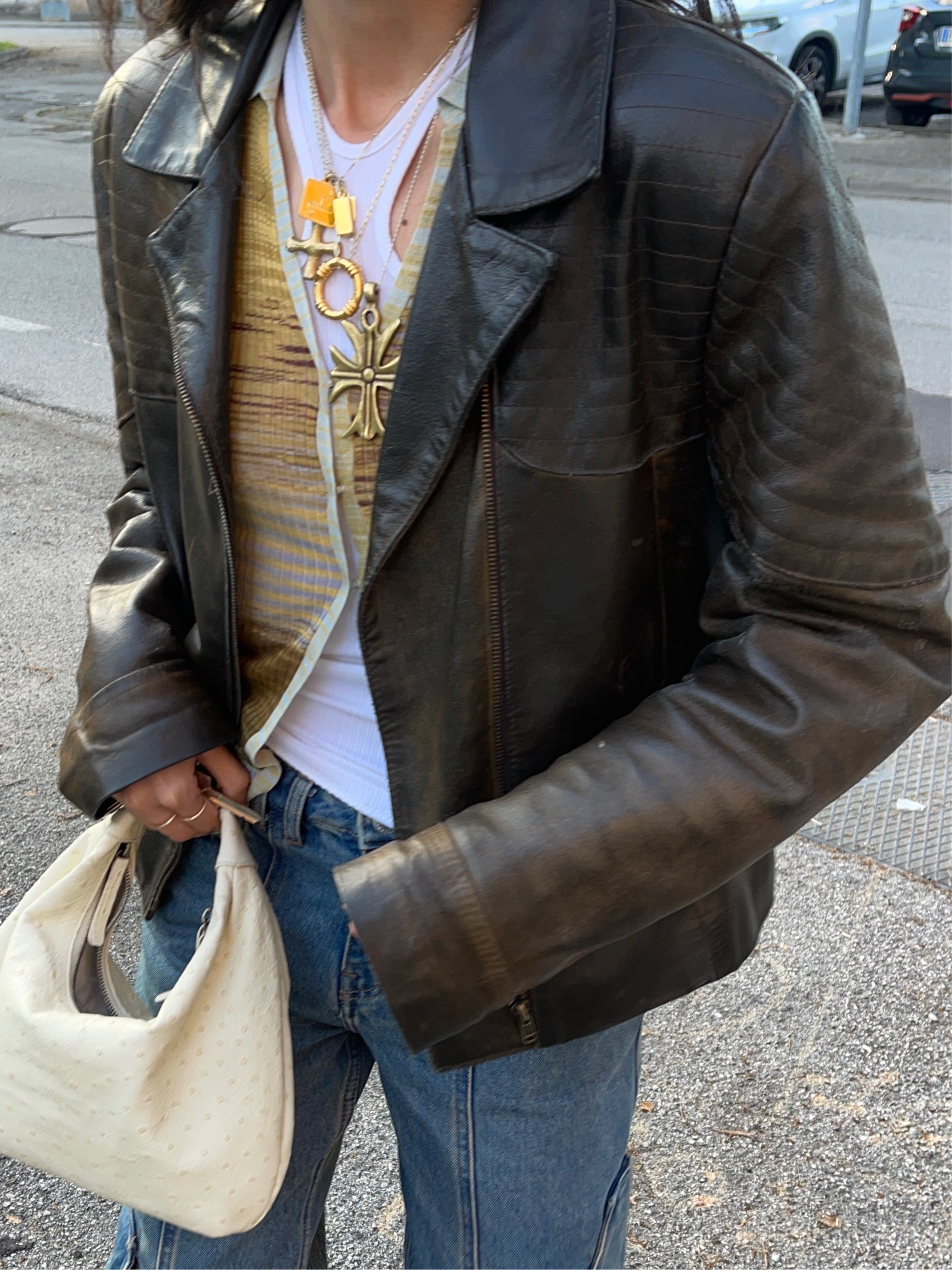 Leather chiodo