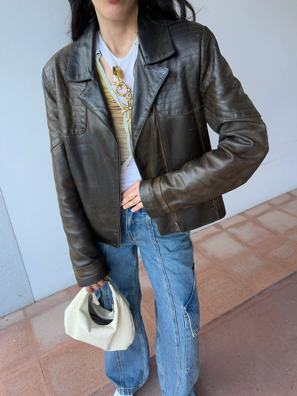 Leather chiodo