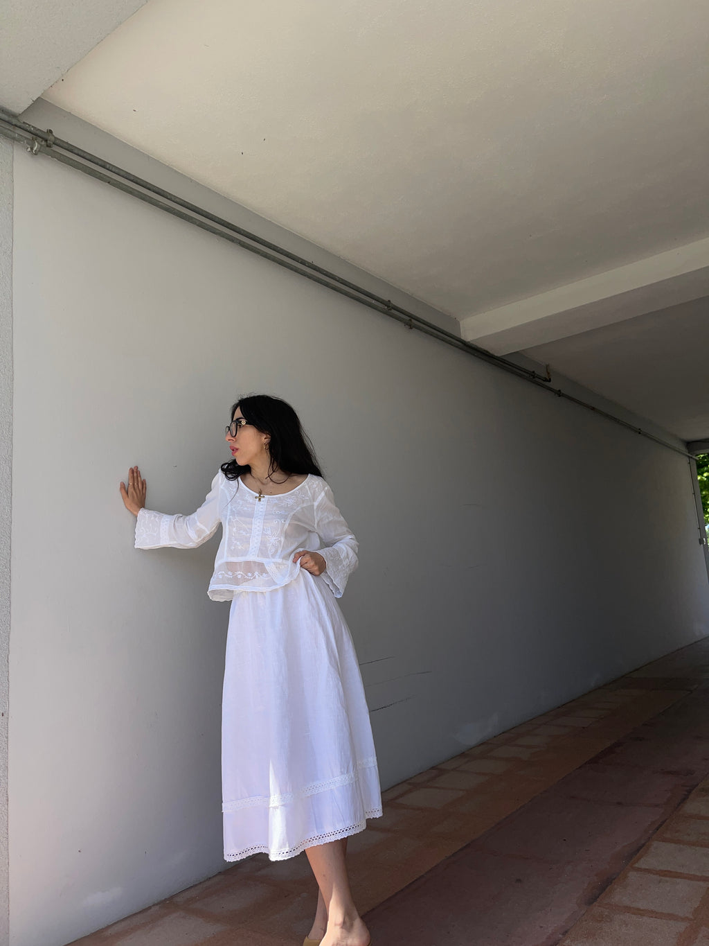 Cotton linen skirt