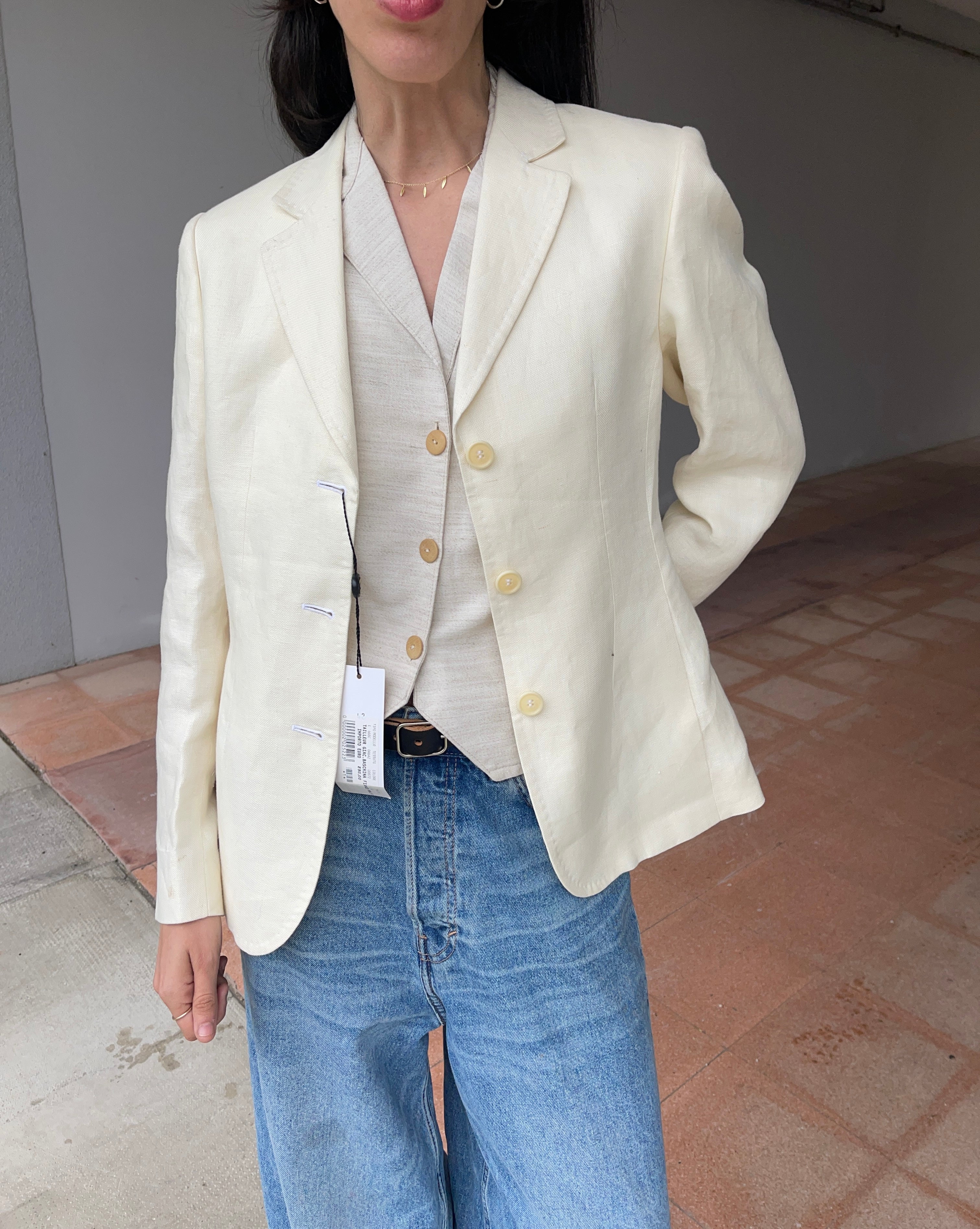 100 linen gilet