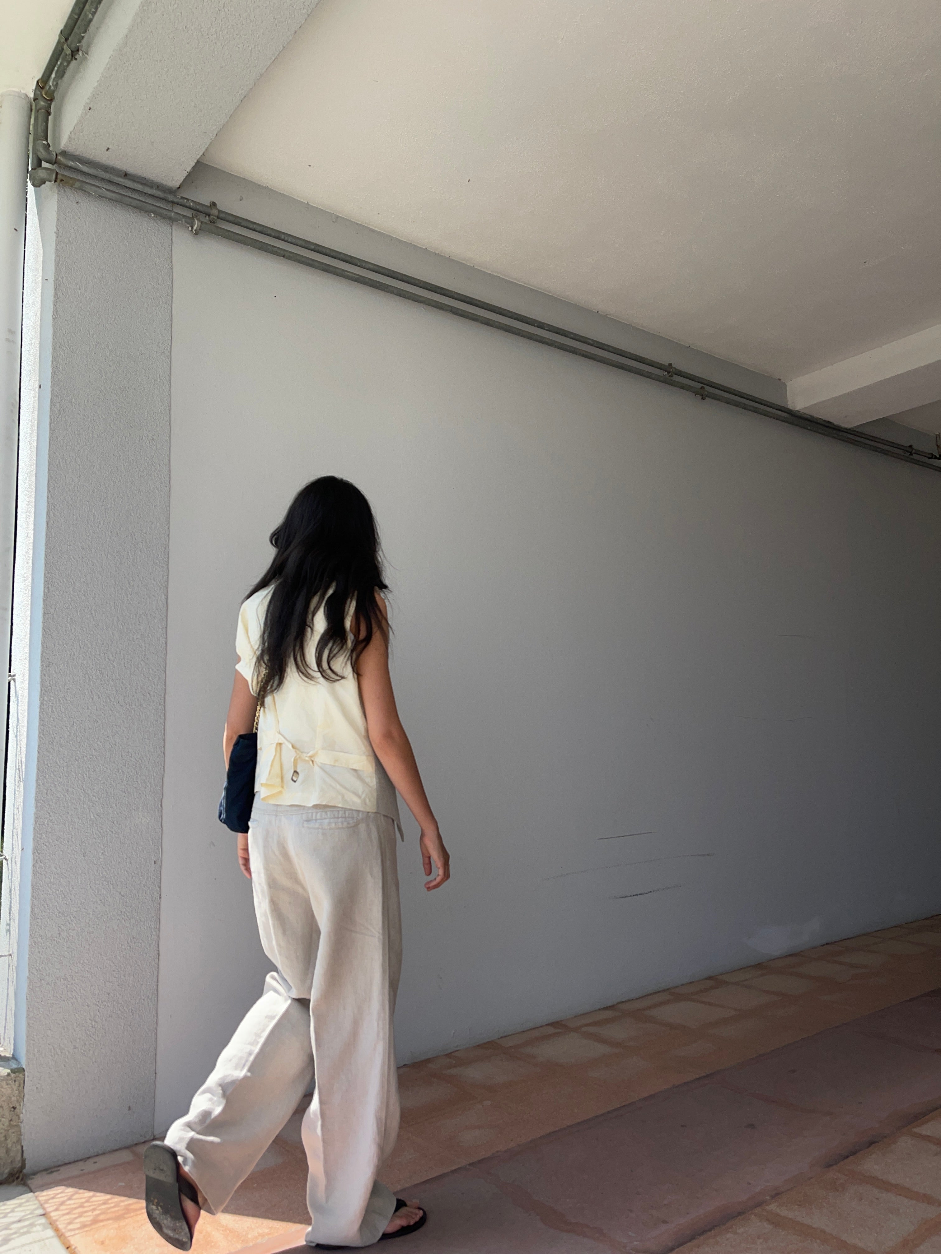 100 linen thick pants