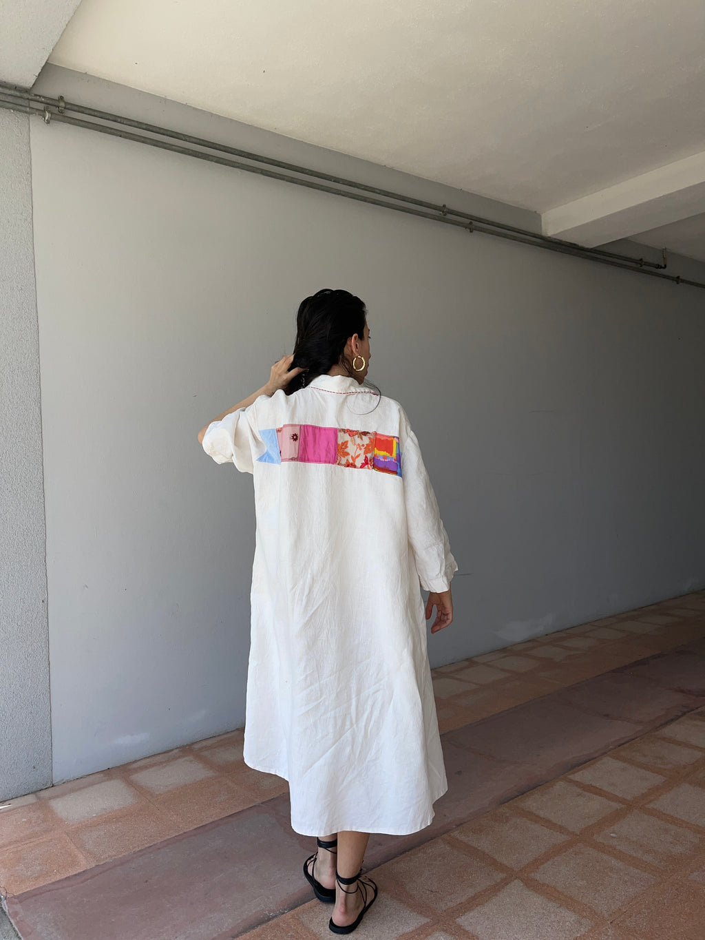 Linen maxi shirt