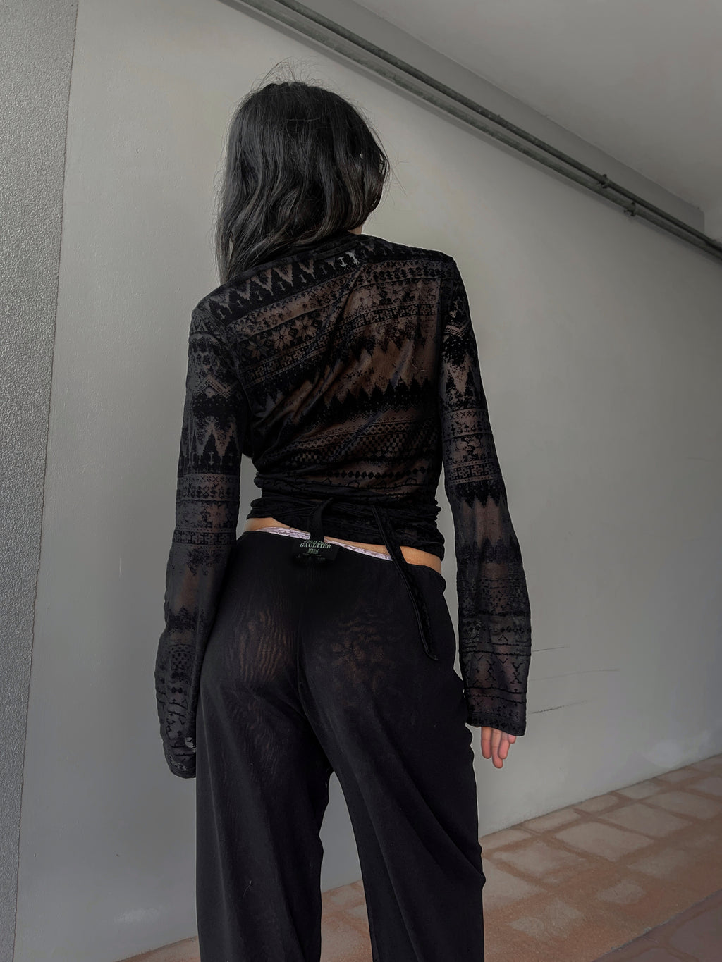 Jean Paul Gaultier tattoo criss cross top