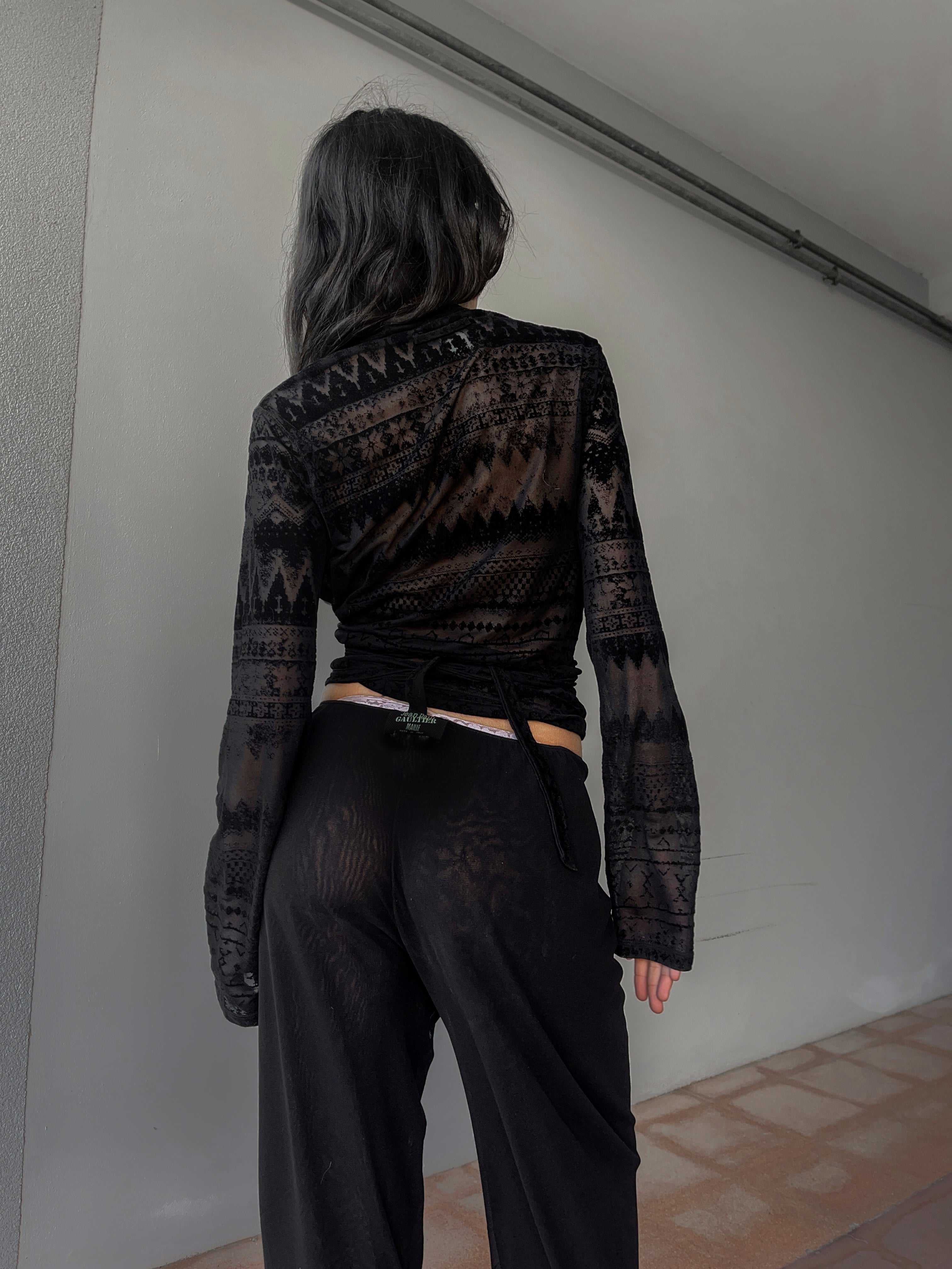 Jean Paul Gaultier tattoo criss cross top