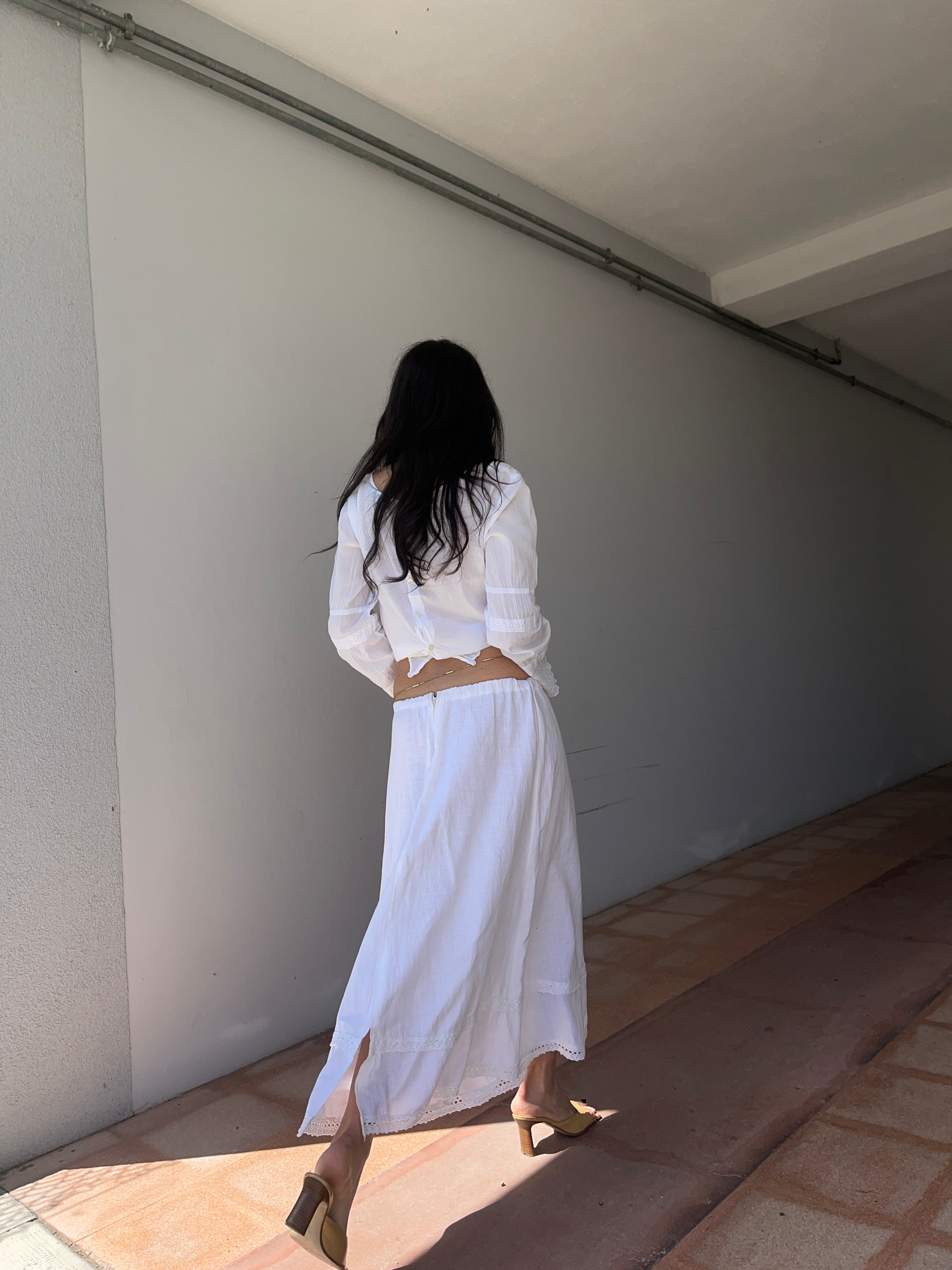 Cotton linen skirt