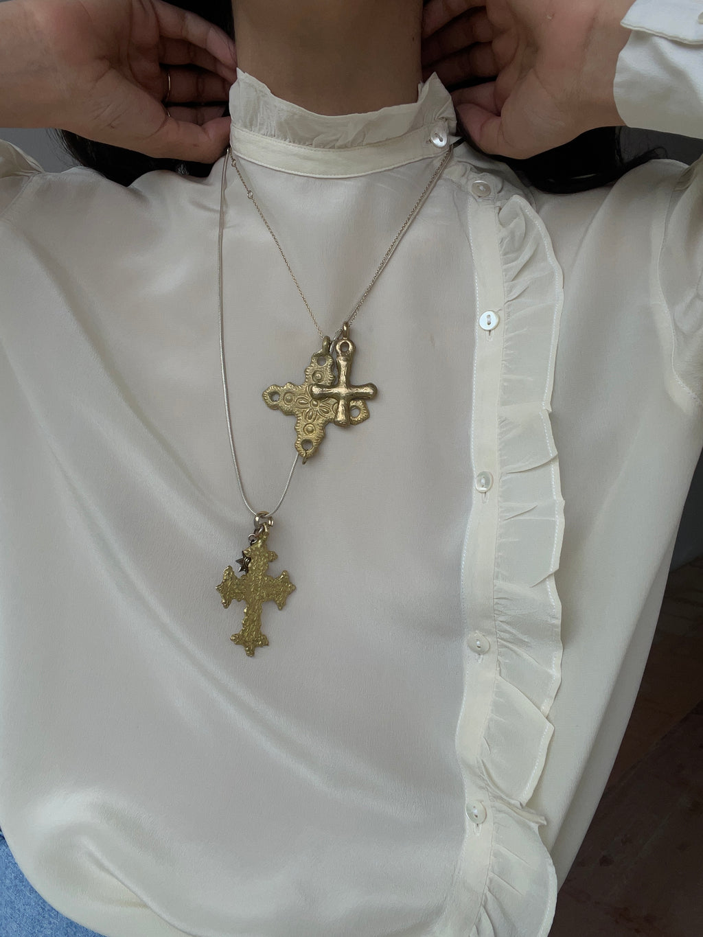 100 silk ivory shirt