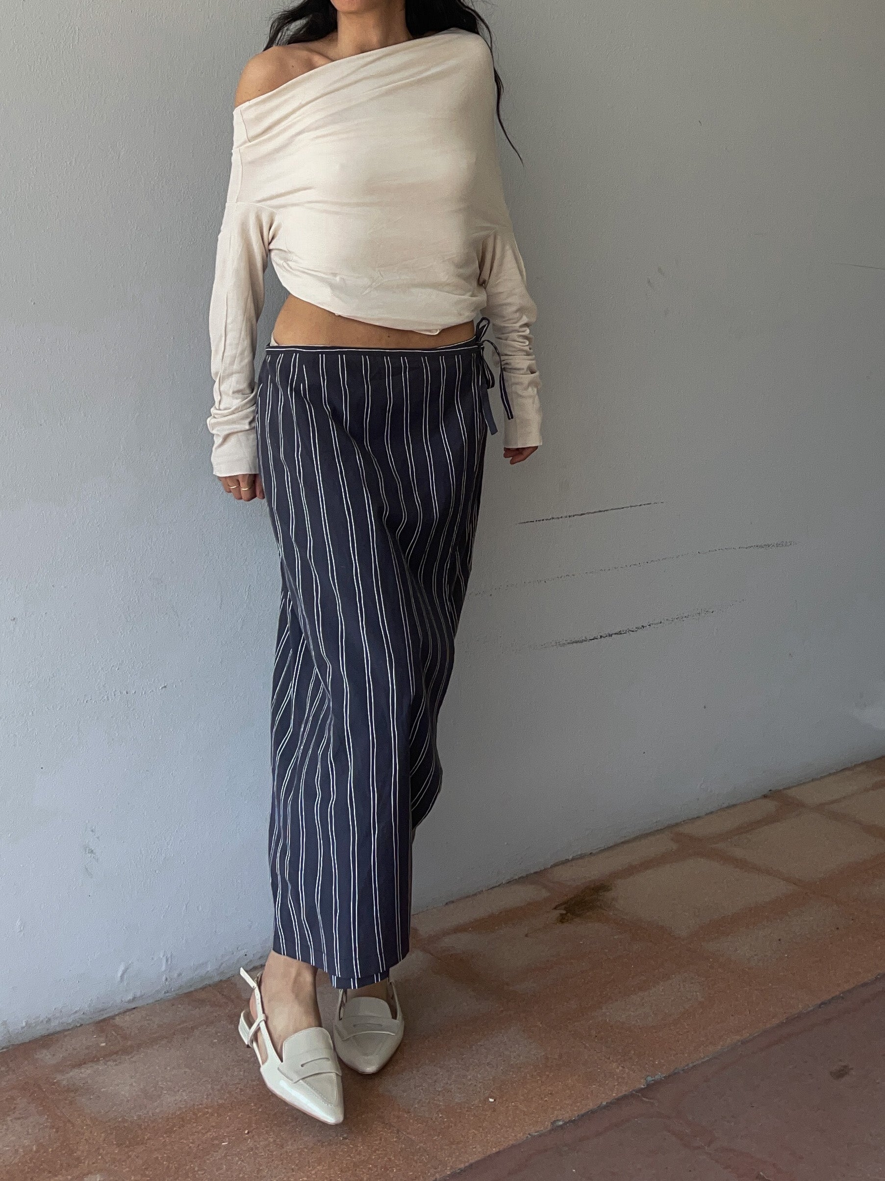 Wrap cotton skirt
