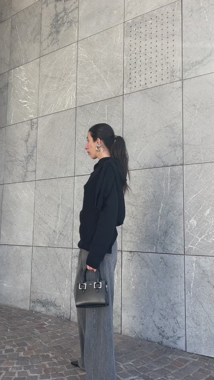 Black wool top