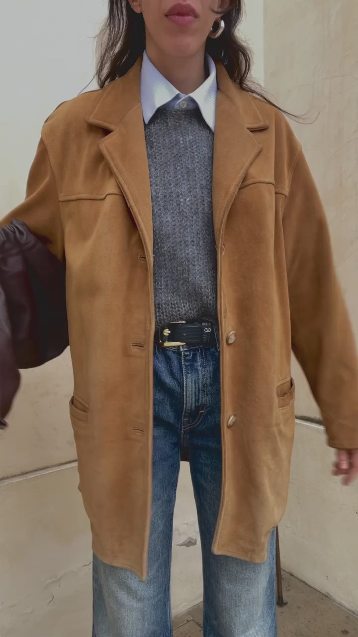 Suede leather jacket