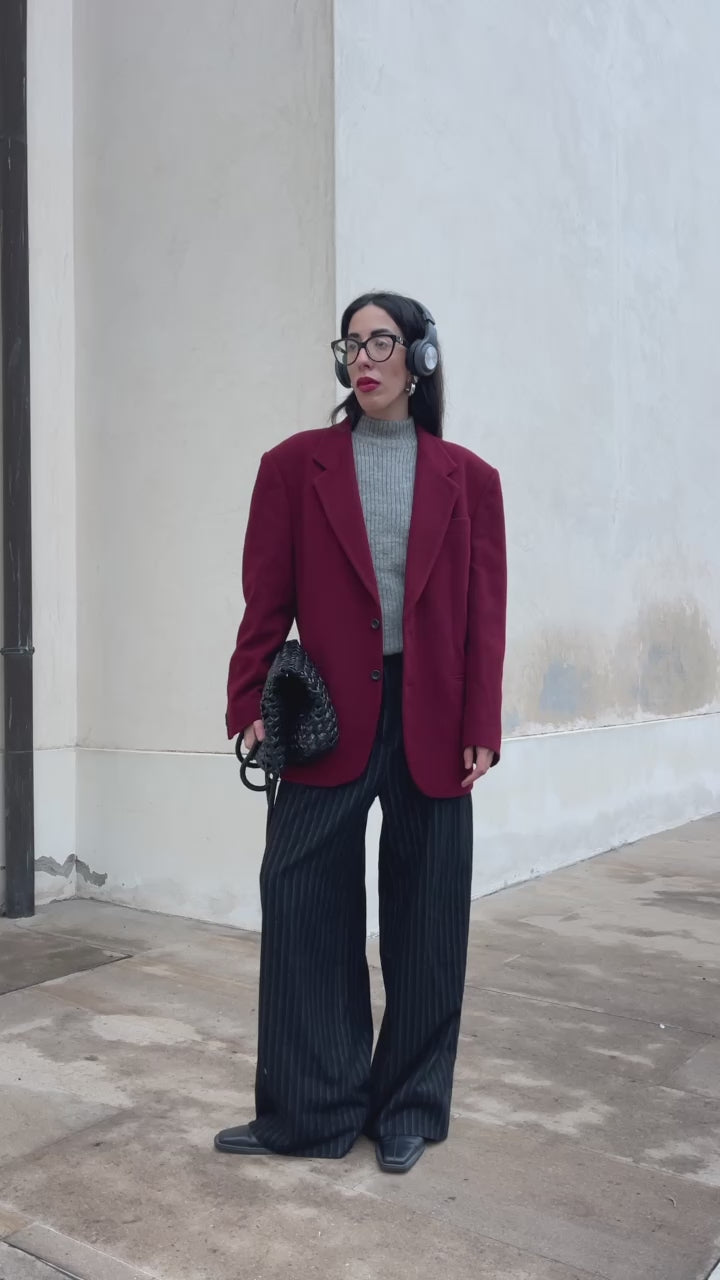Burgundy wool blazer