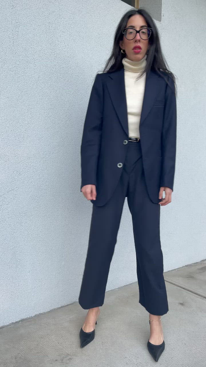 Blazer blu 100 lana