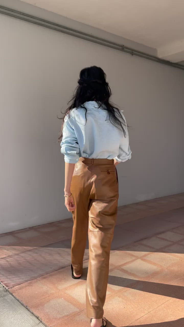 Caramel leather pants