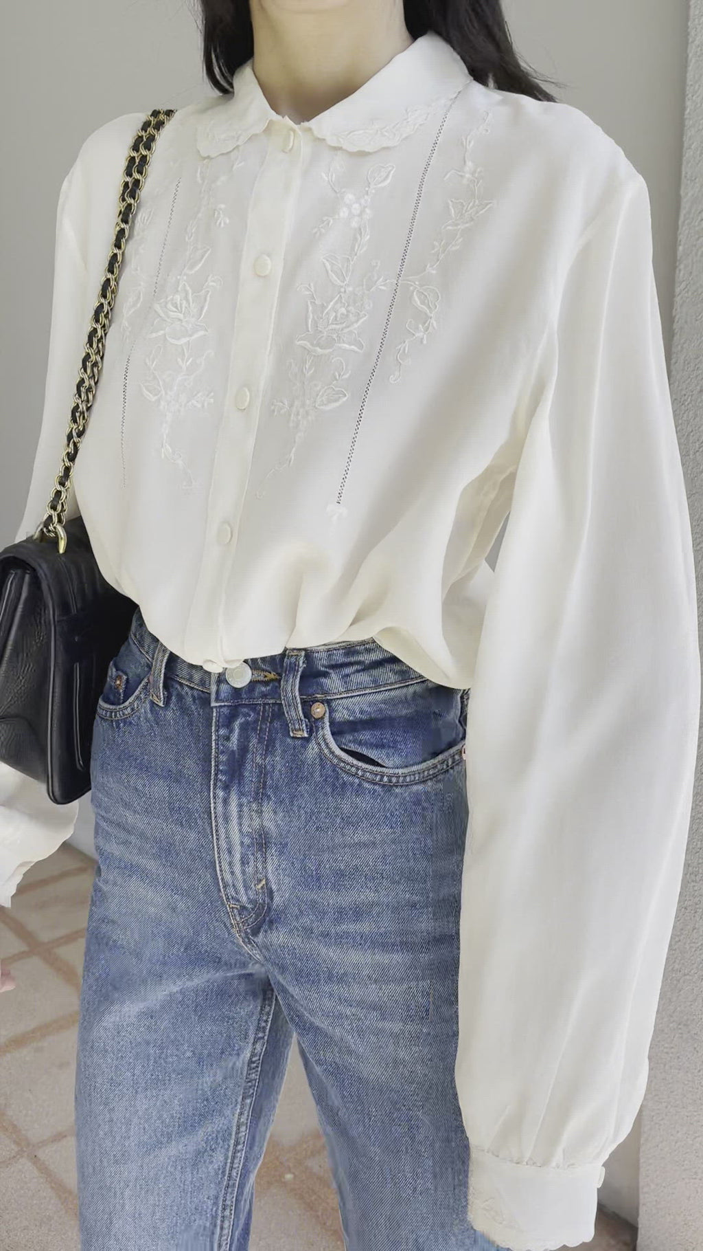 100 silk embroided shirt