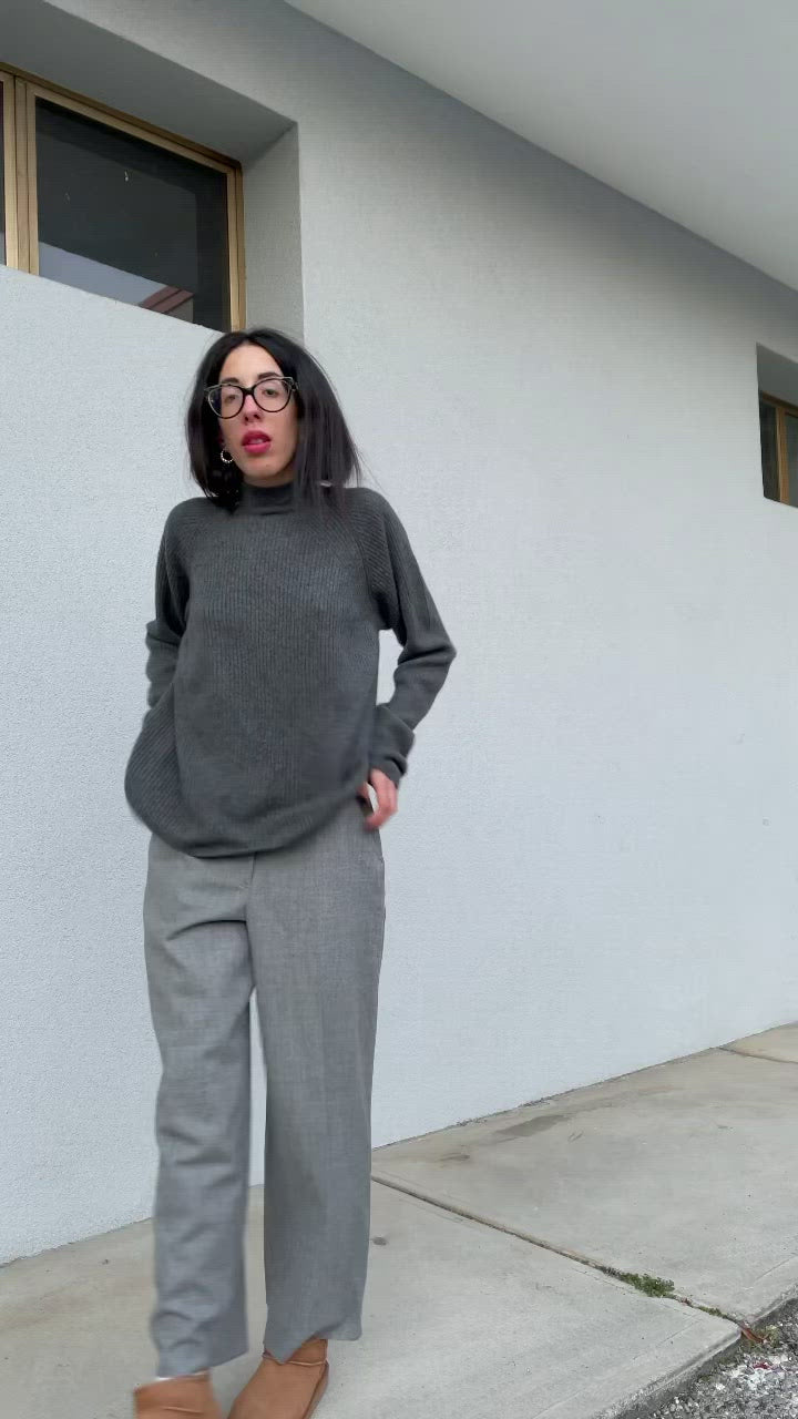 Grey wool trousers