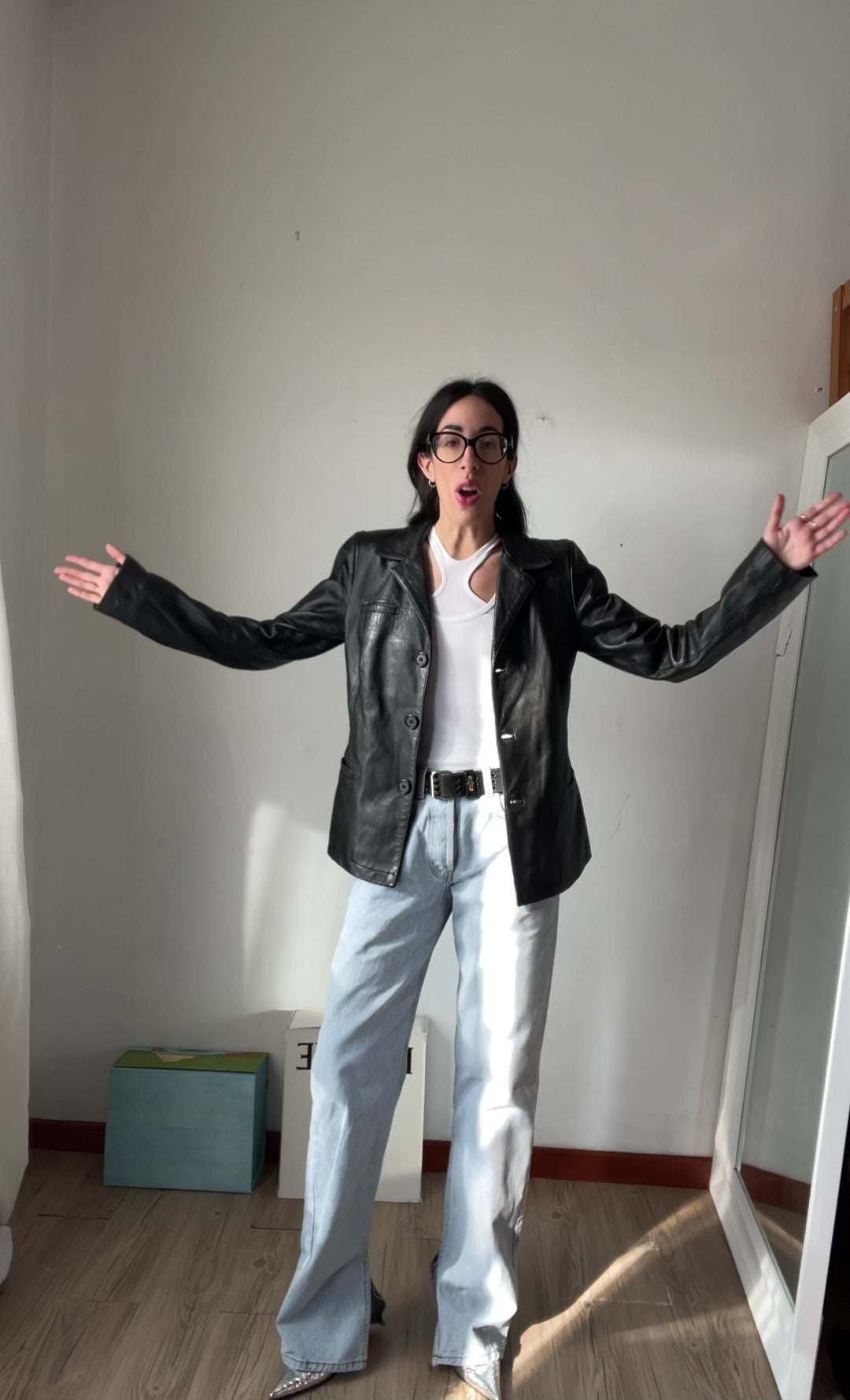 Leather blazer