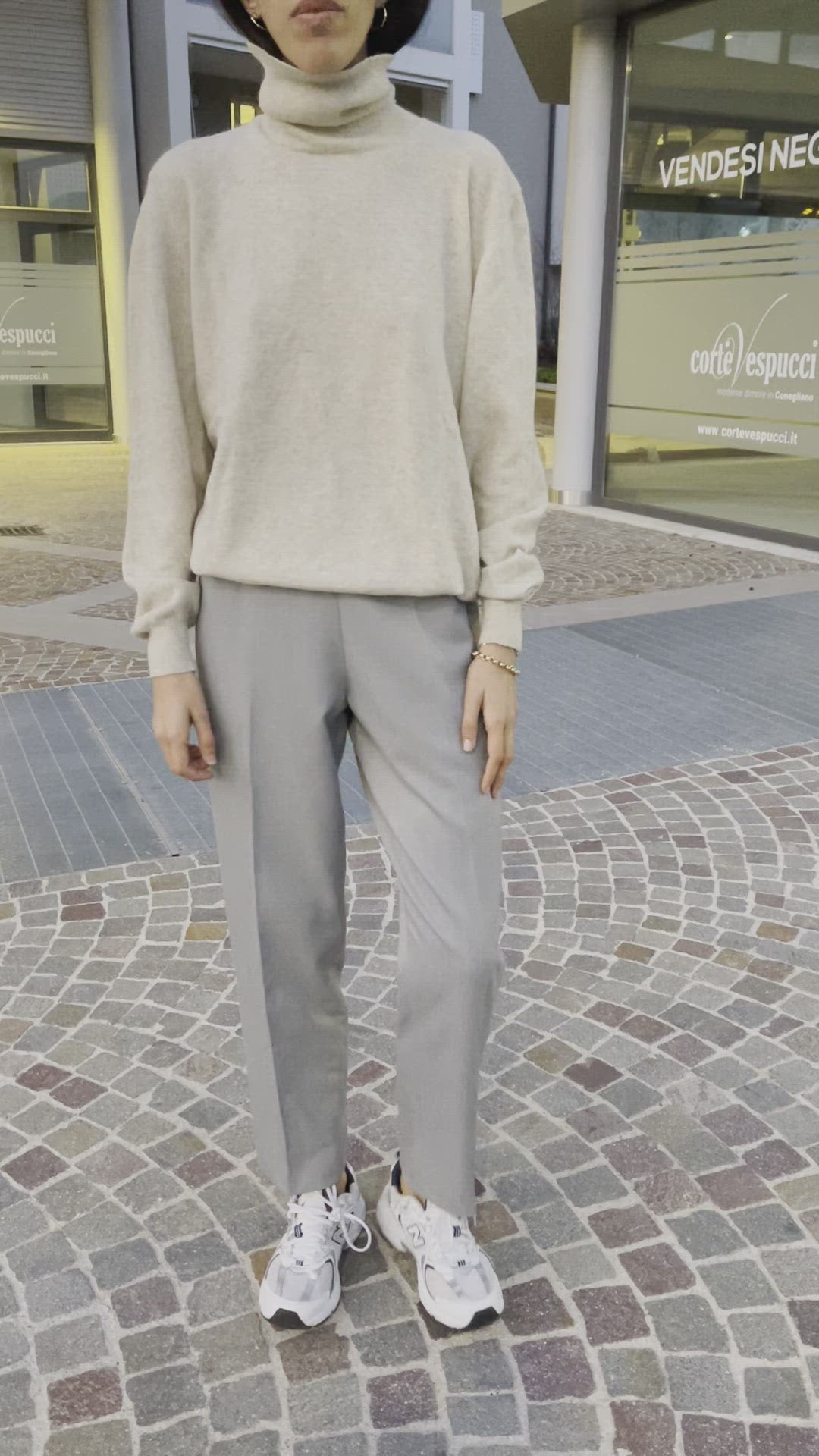 Wool beige turtleneck