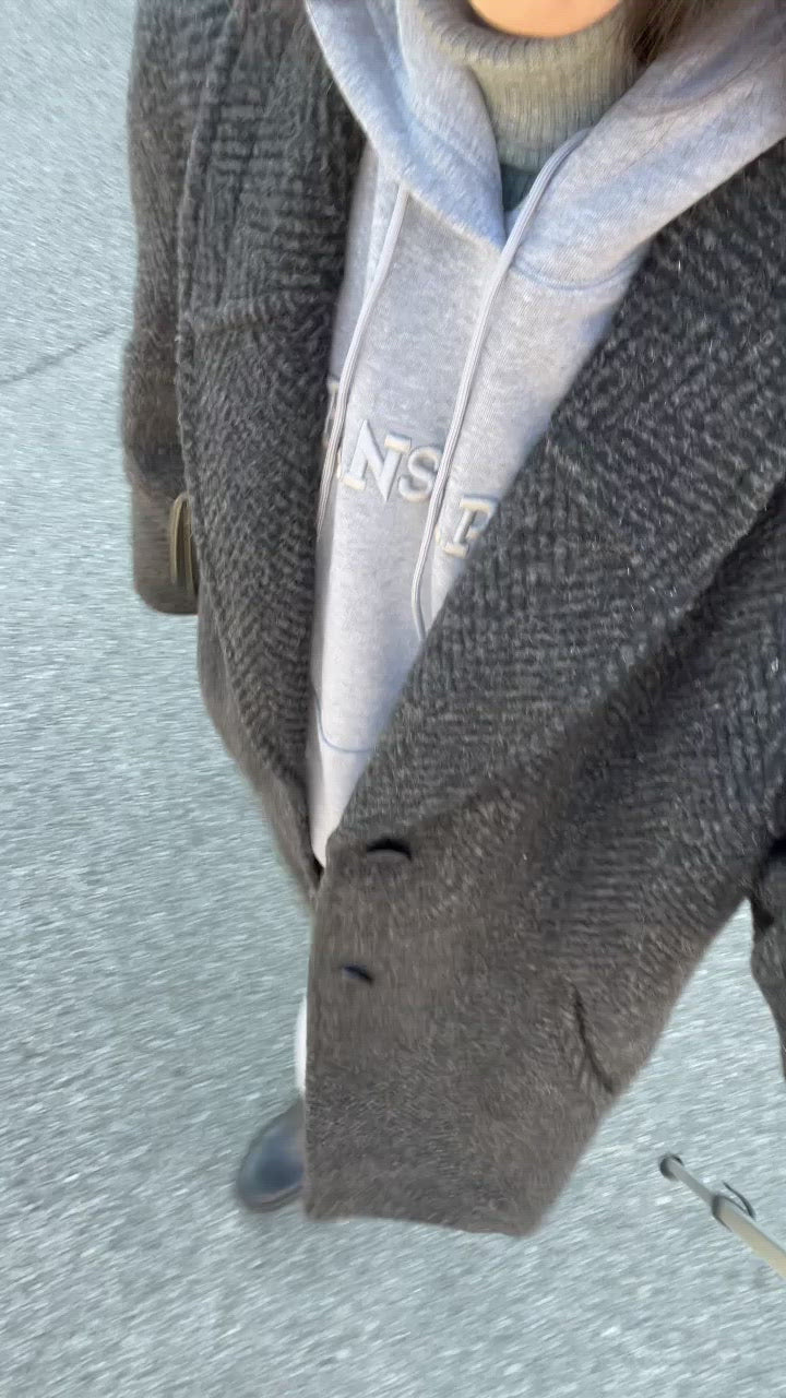 Elena miró herringbone coat