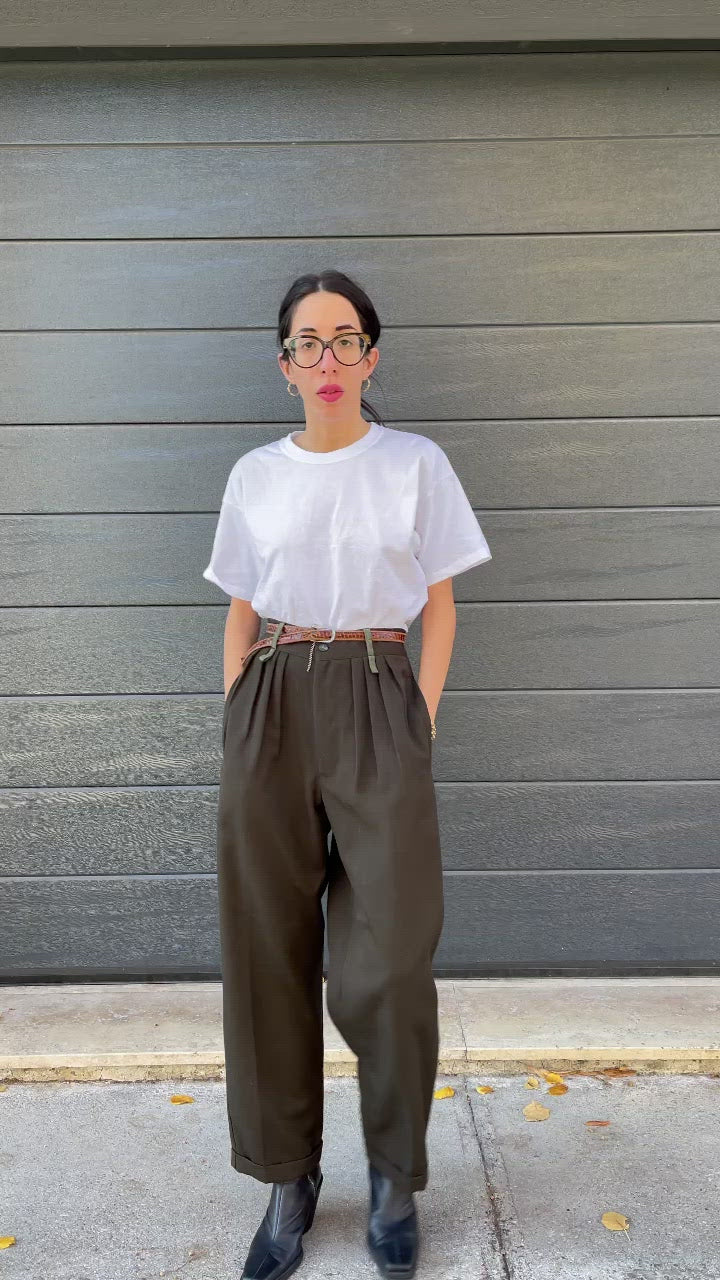 Olive green trousers