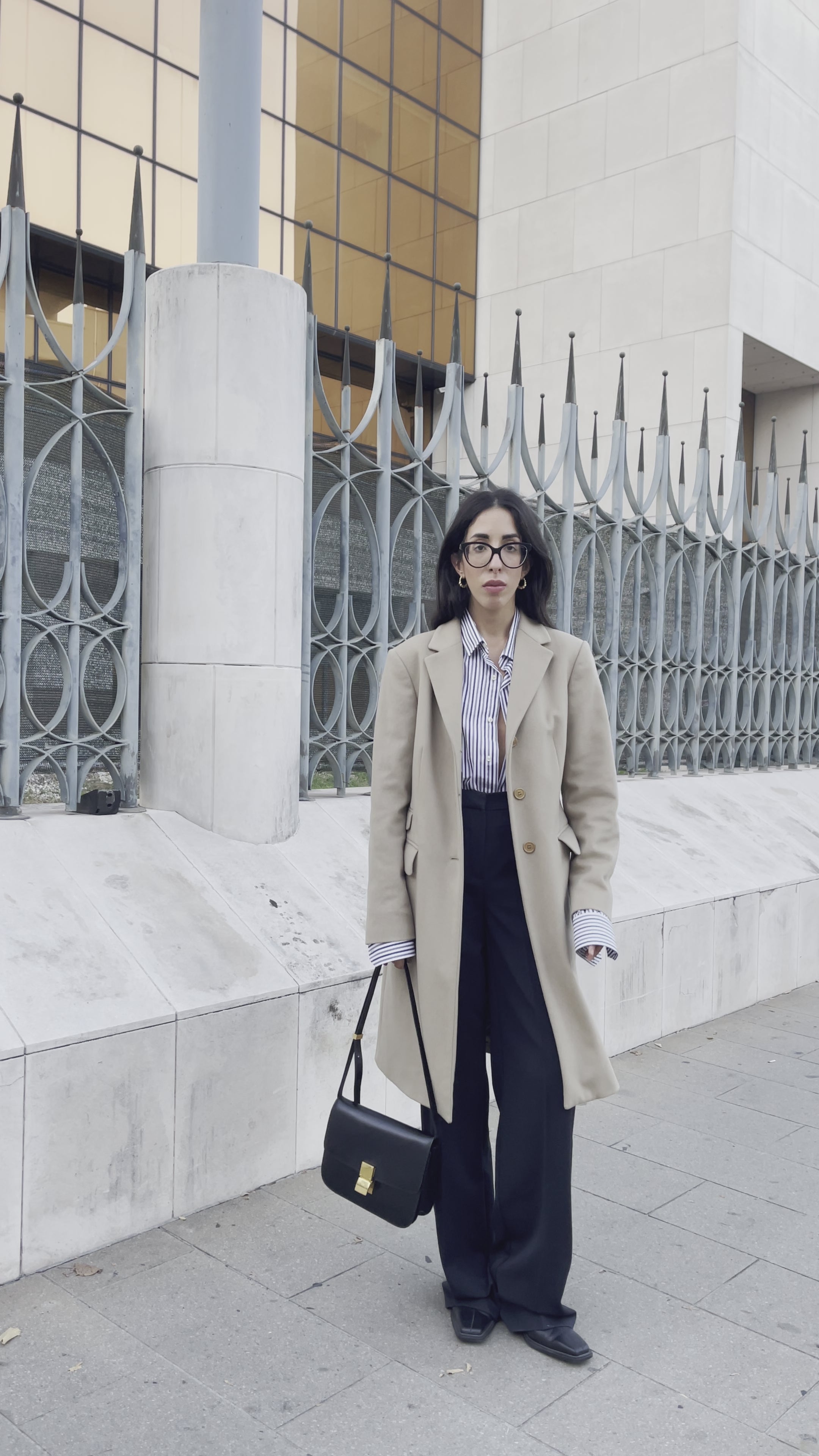 Beige wool classic coat