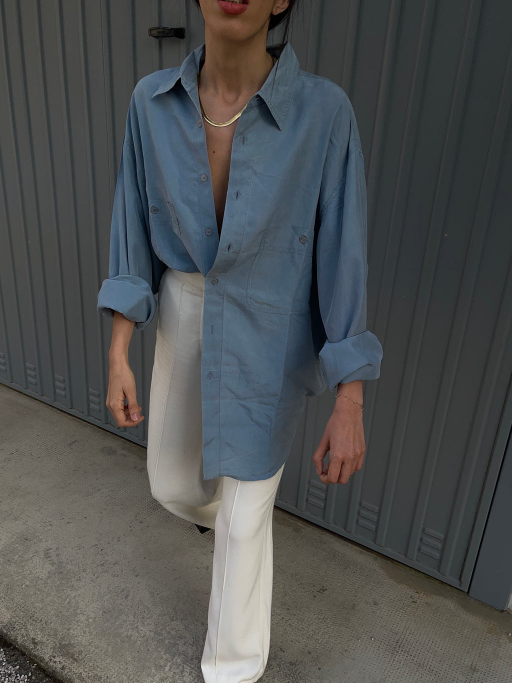 100% silk ceruleo shirt