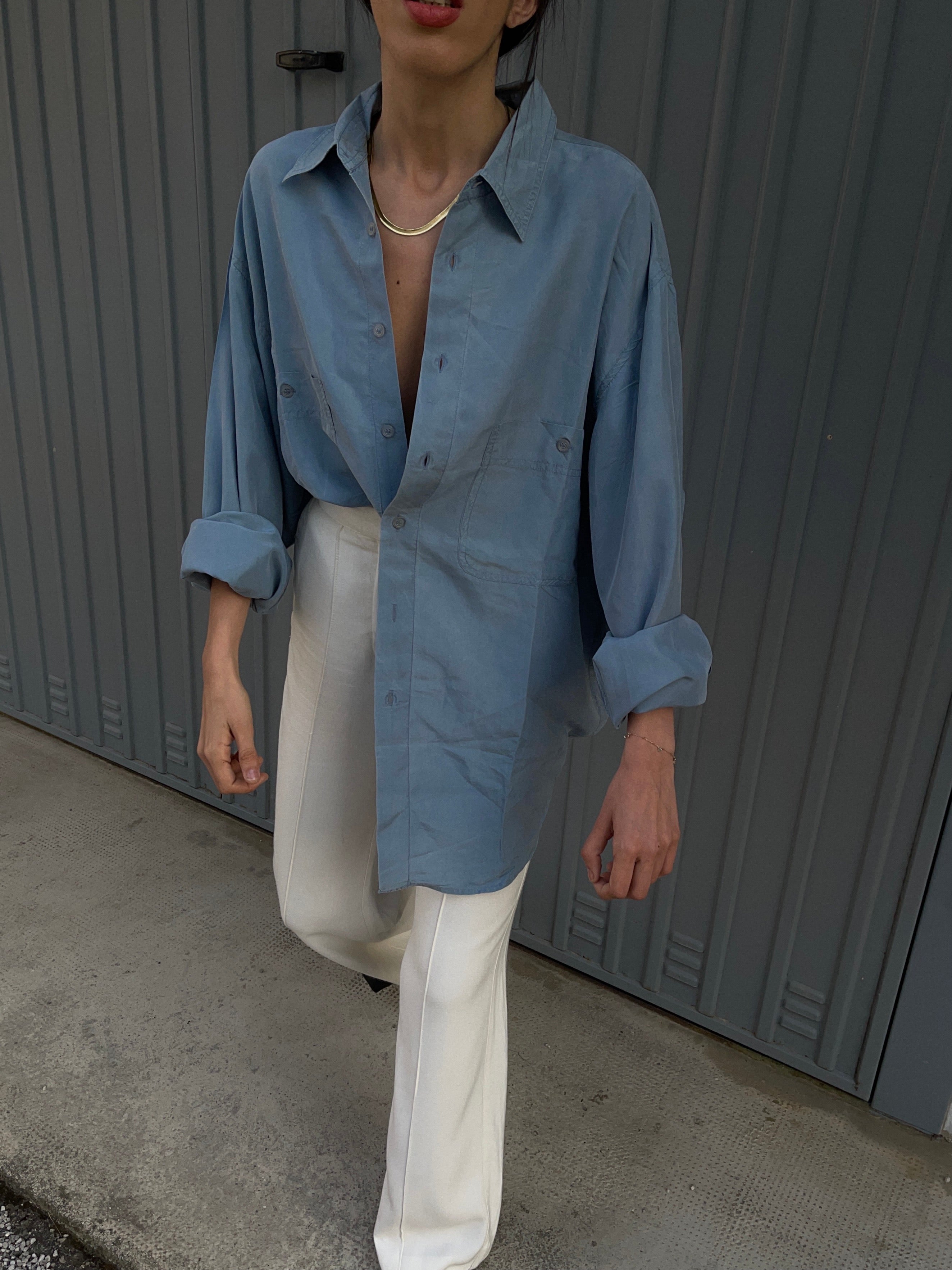 100% silk ceruleo shirt