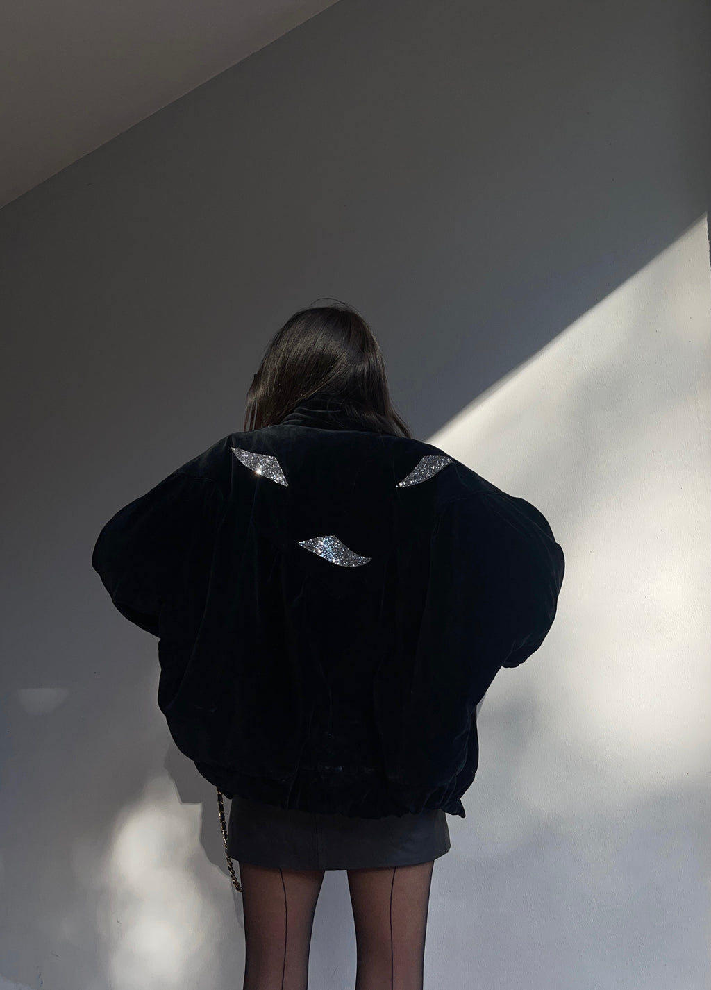 Velvet bomber jacket