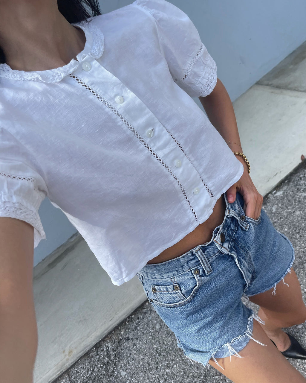 Camicetta bianca linen blend