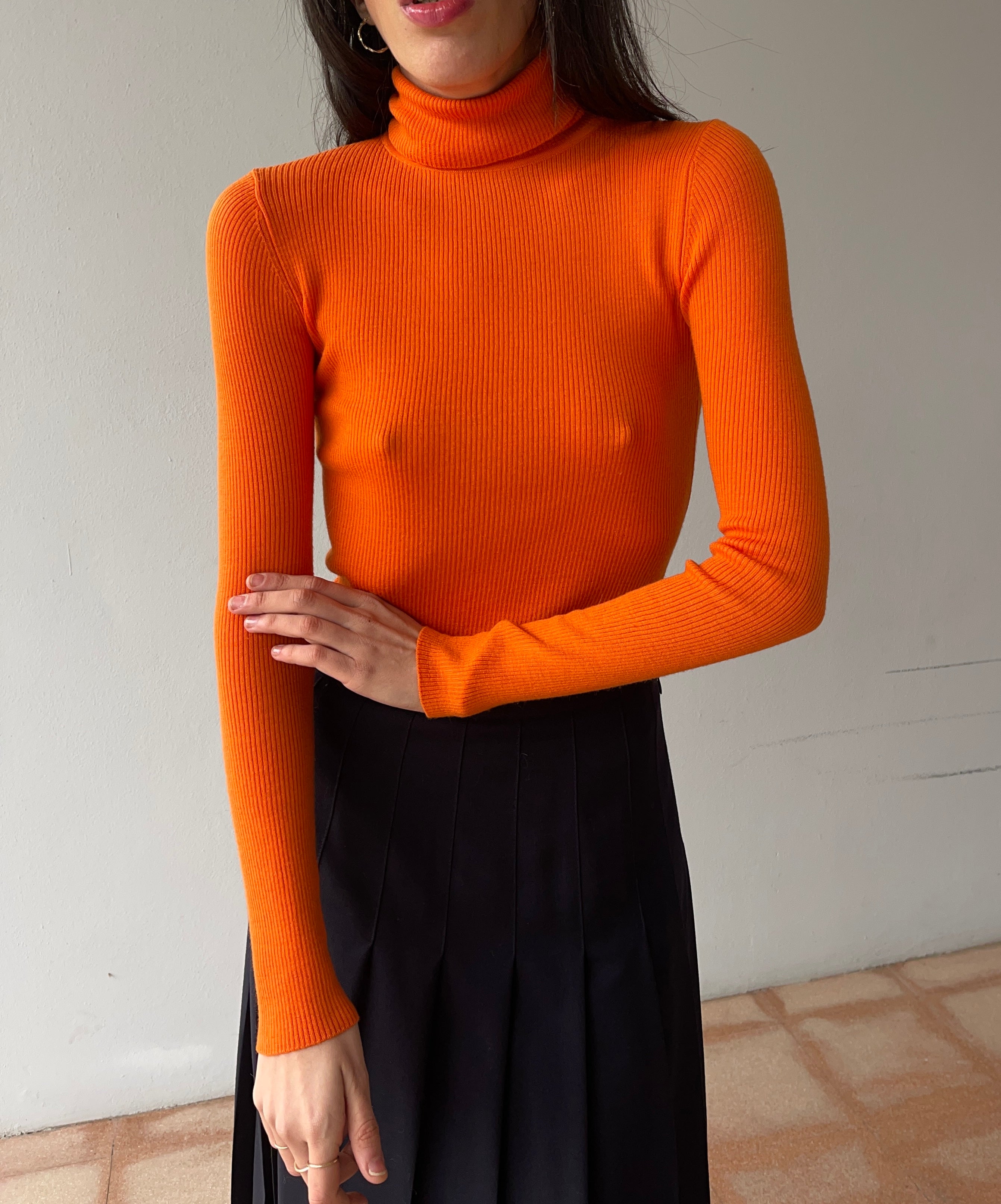 100 merino ribbed turtleneck