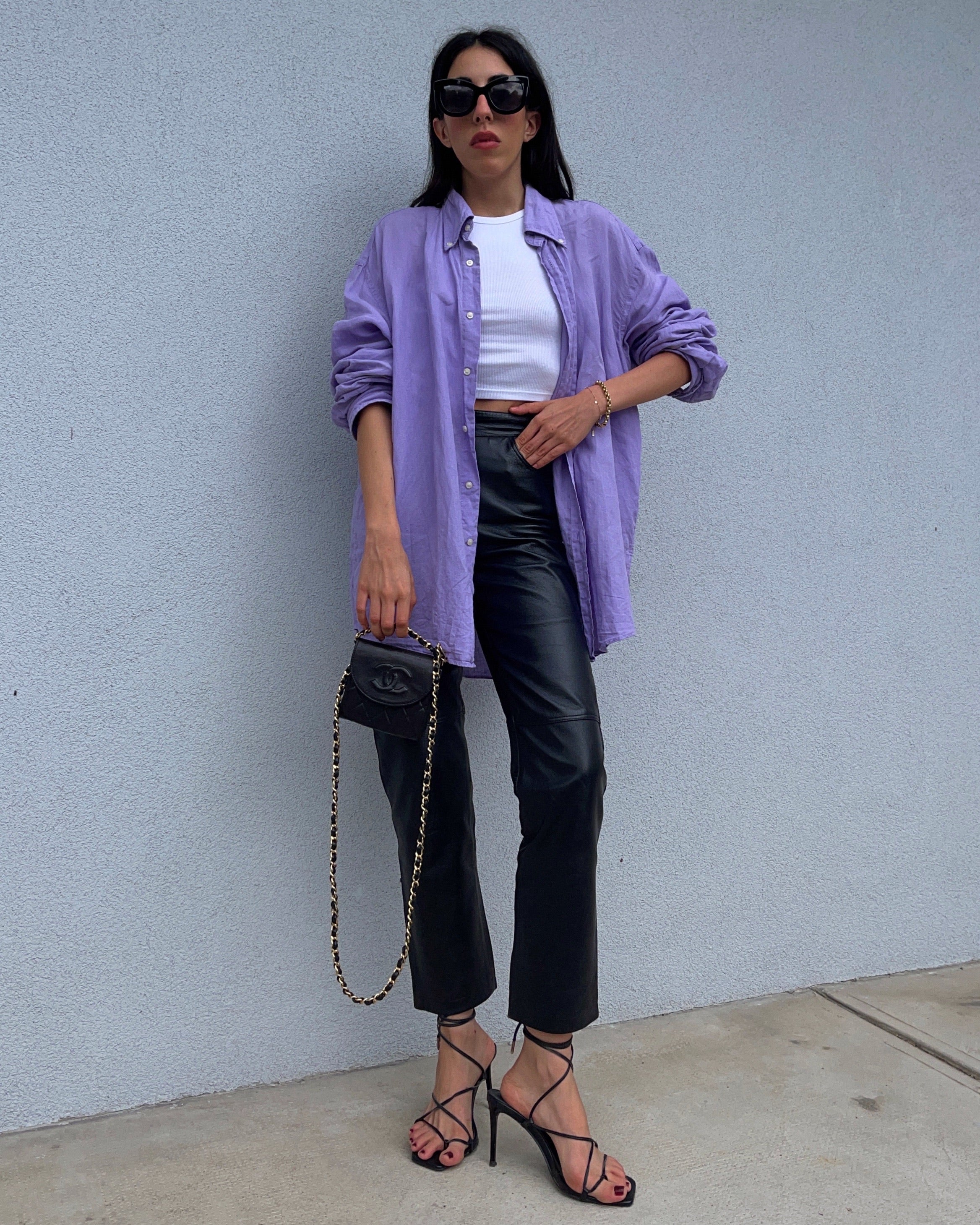 100% linen lilac shirt