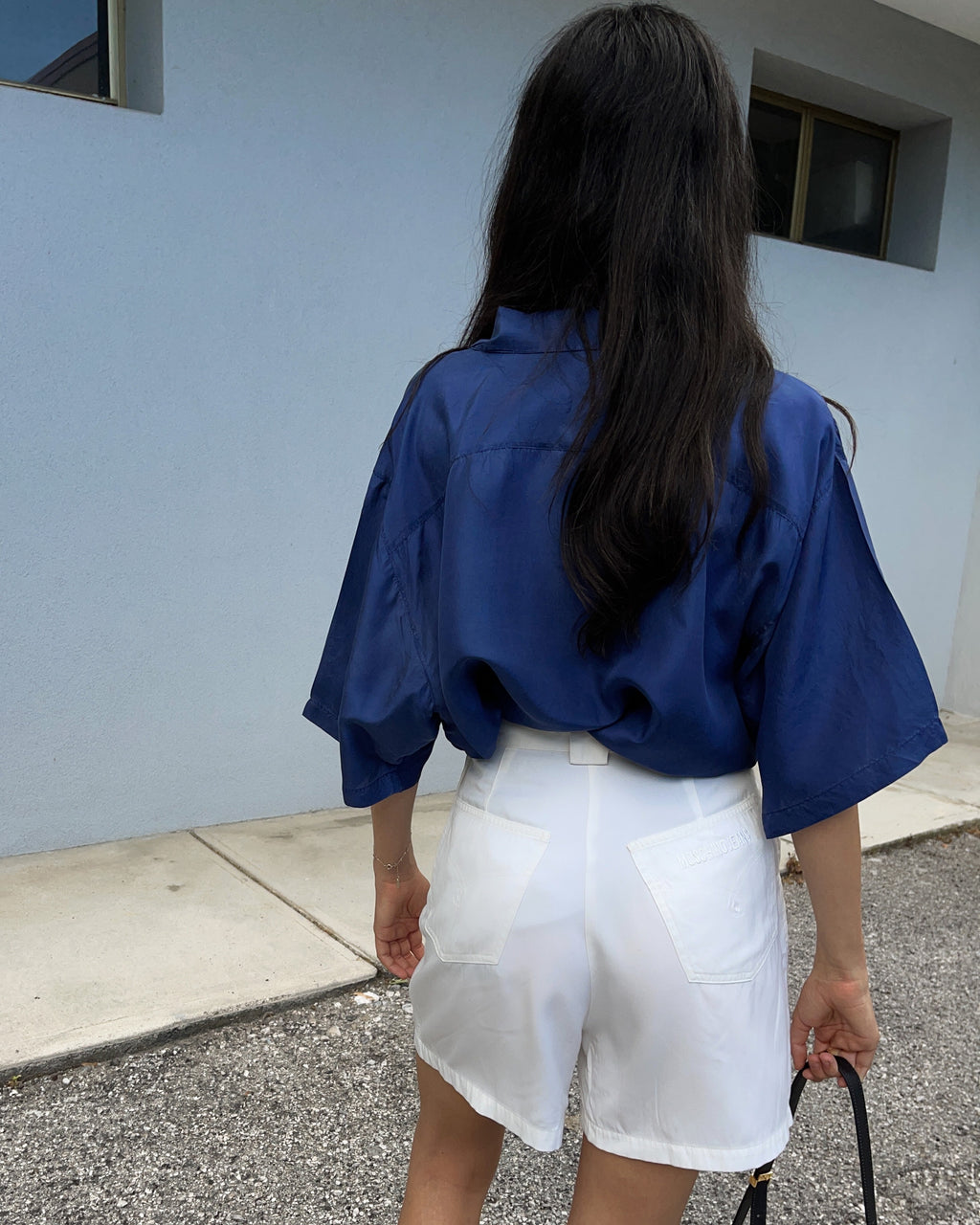 100% silk blue shirt