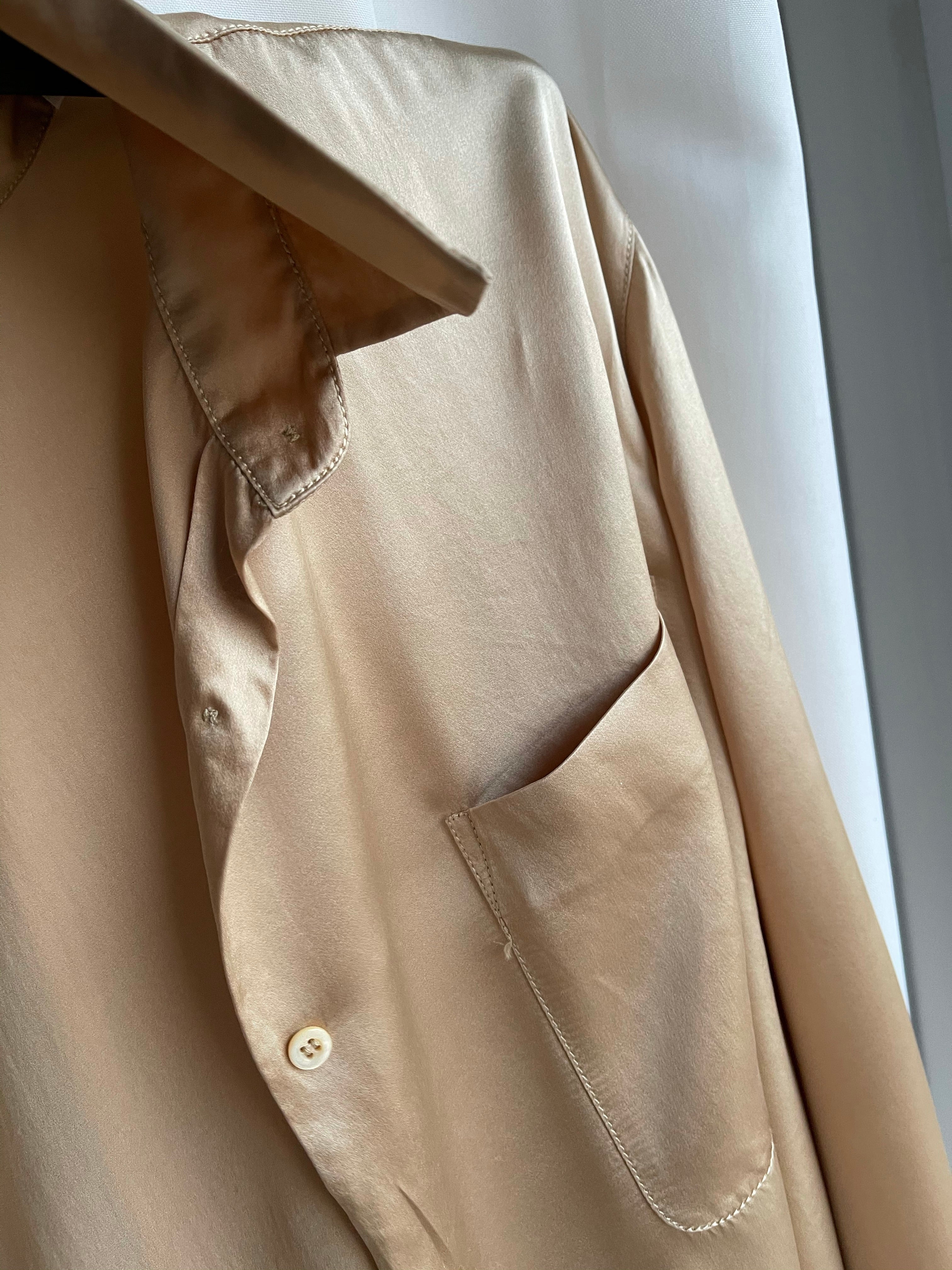 Camicia 100% liquid silk oro