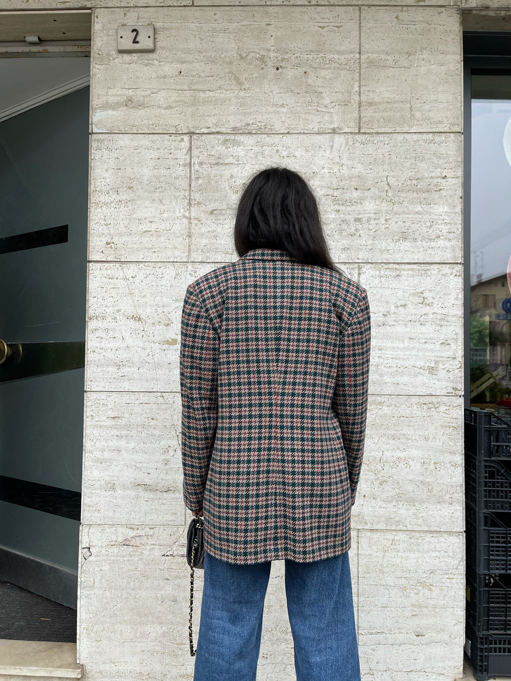 Check wool blazer