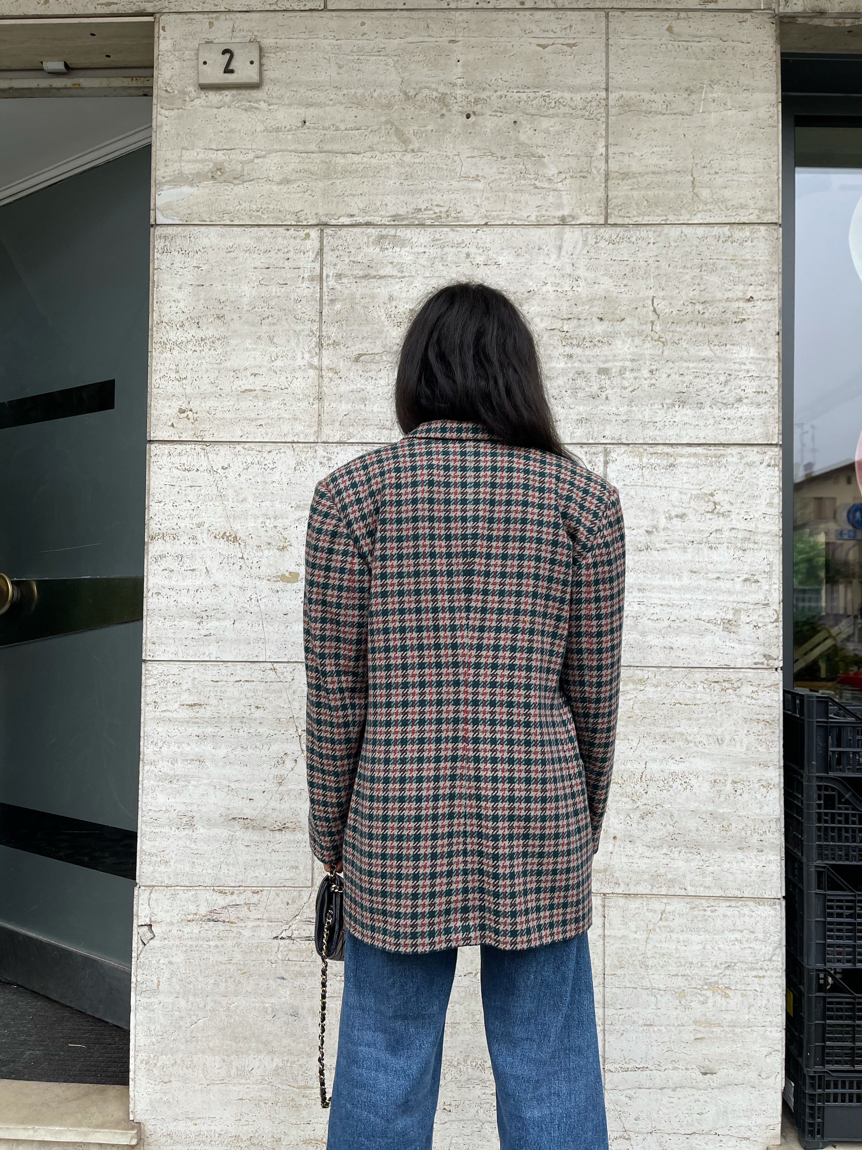 Check wool blazer