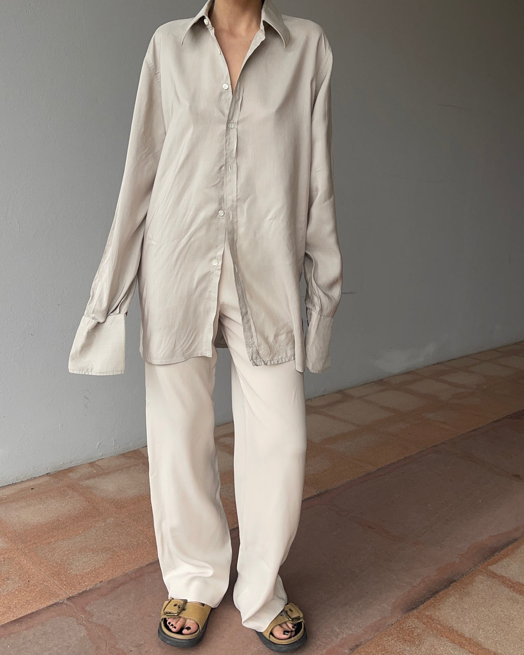 100 silk minimal shirt
