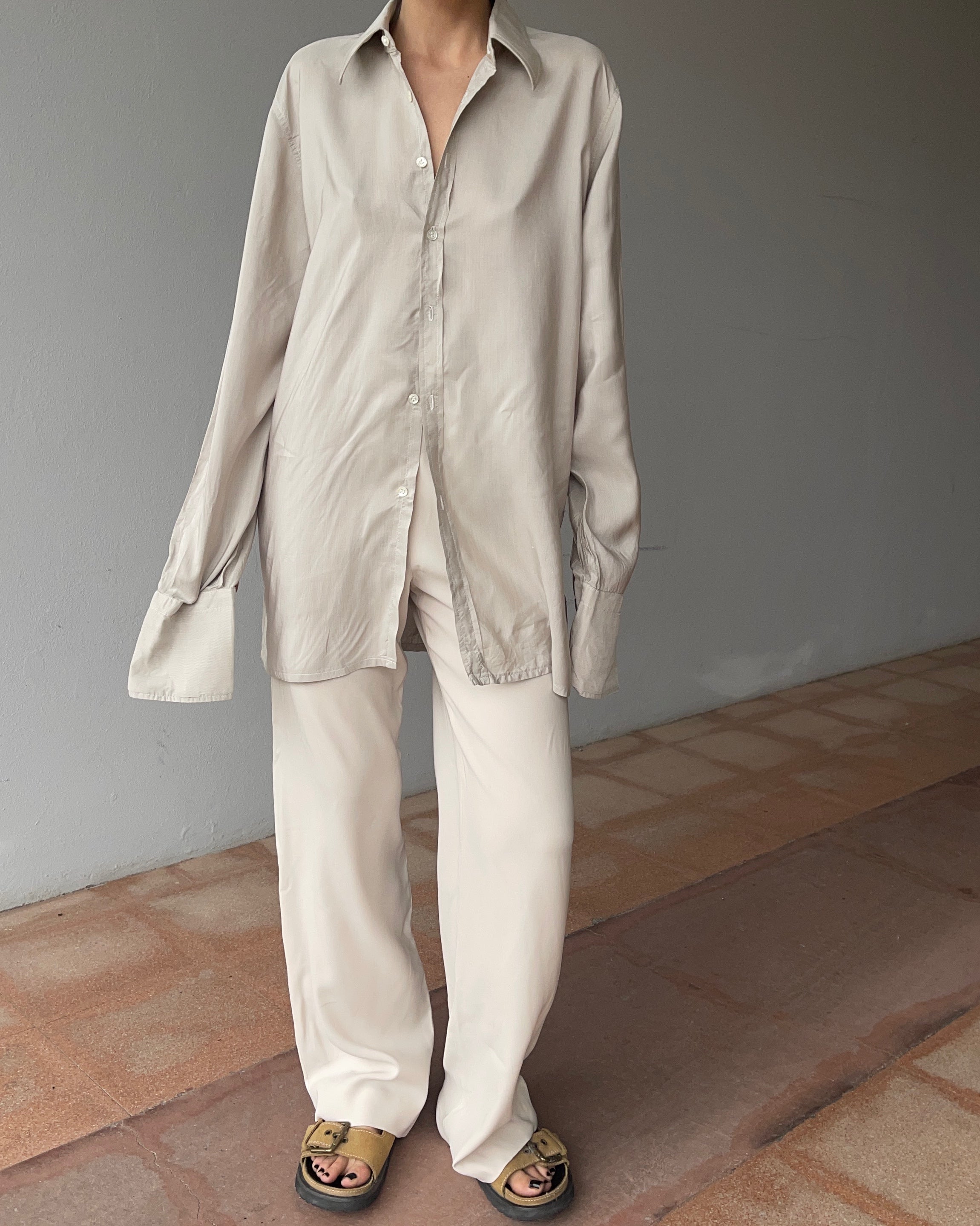 100 silk minimal shirt